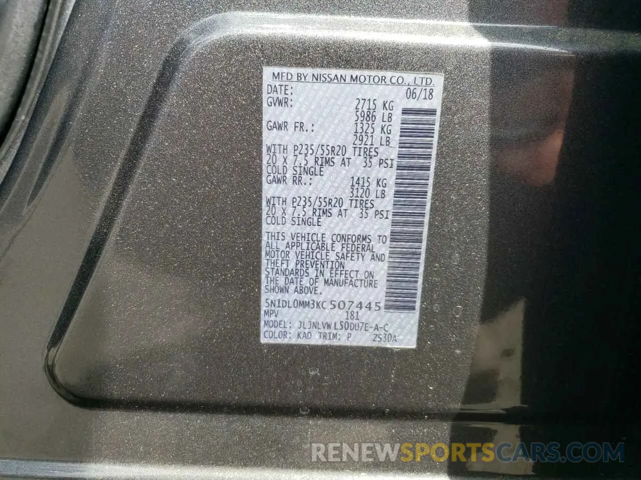 13 Photograph of a damaged car 5N1DL0MM3KC507445 INFINITI QX60 2019