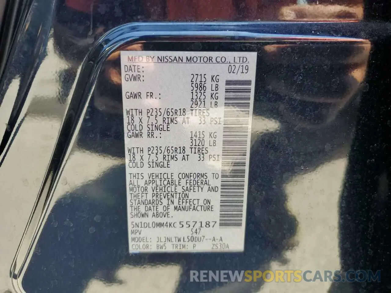 14 Photograph of a damaged car 5N1DL0MM4KC557187 INFINITI QX60 2019