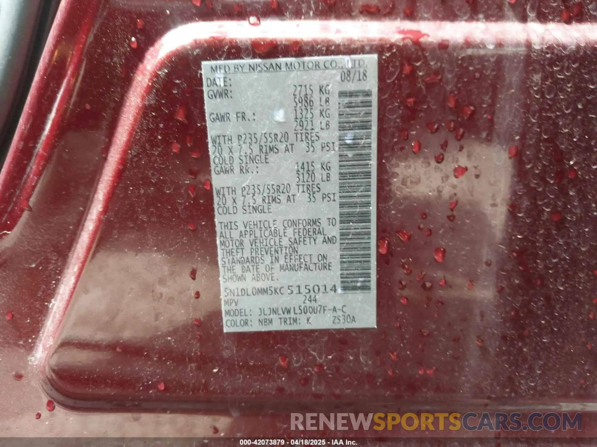 9 Photograph of a damaged car 5N1DL0MM5KC515014 INFINITI QX60 2019