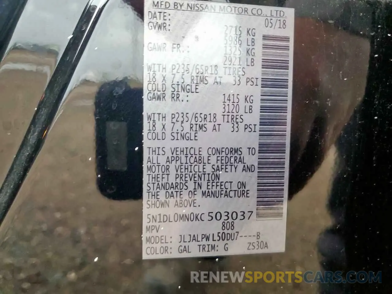 13 Photograph of a damaged car 5N1DL0MN0KC503037 INFINITI QX60 2019