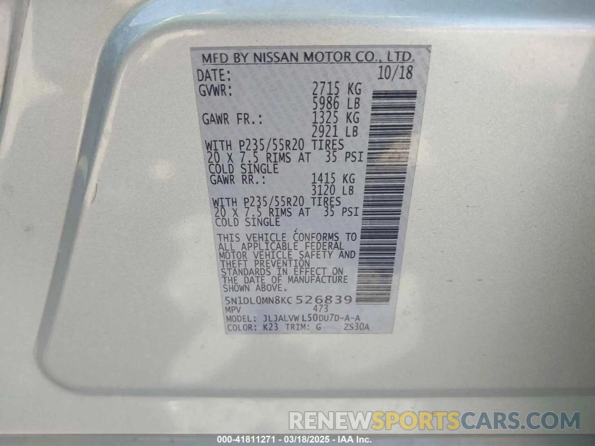 9 Photograph of a damaged car 5N1DL0MN8KC526839 INFINITI QX60 2019