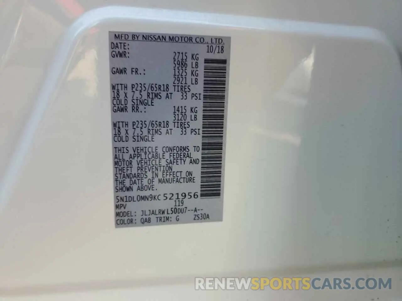 13 Photograph of a damaged car 5N1DL0MN9KC521956 INFINITI QX60 2019