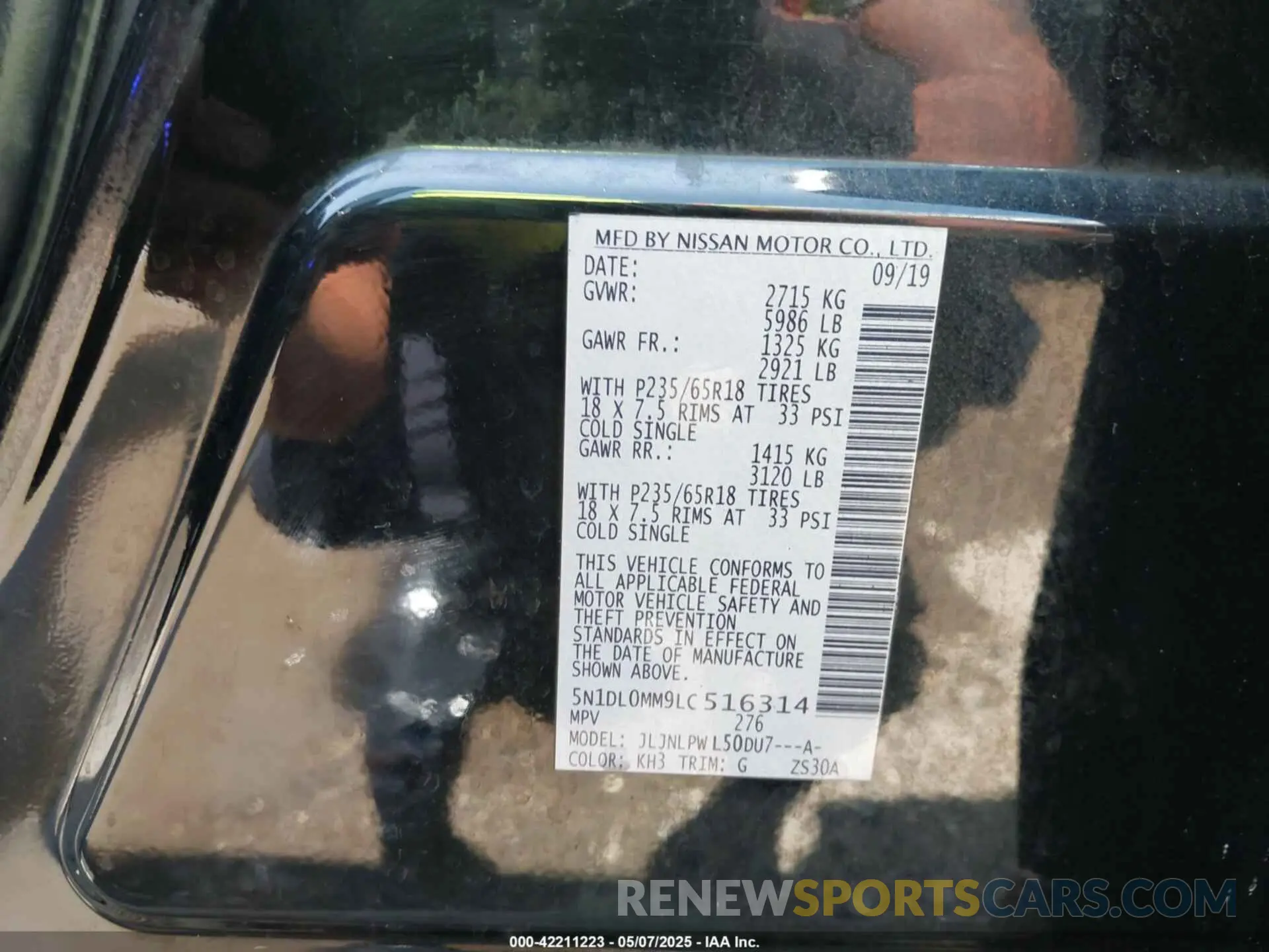 9 Photograph of a damaged car 5N1DL0MM9LC516314 INFINITI QX60 2020