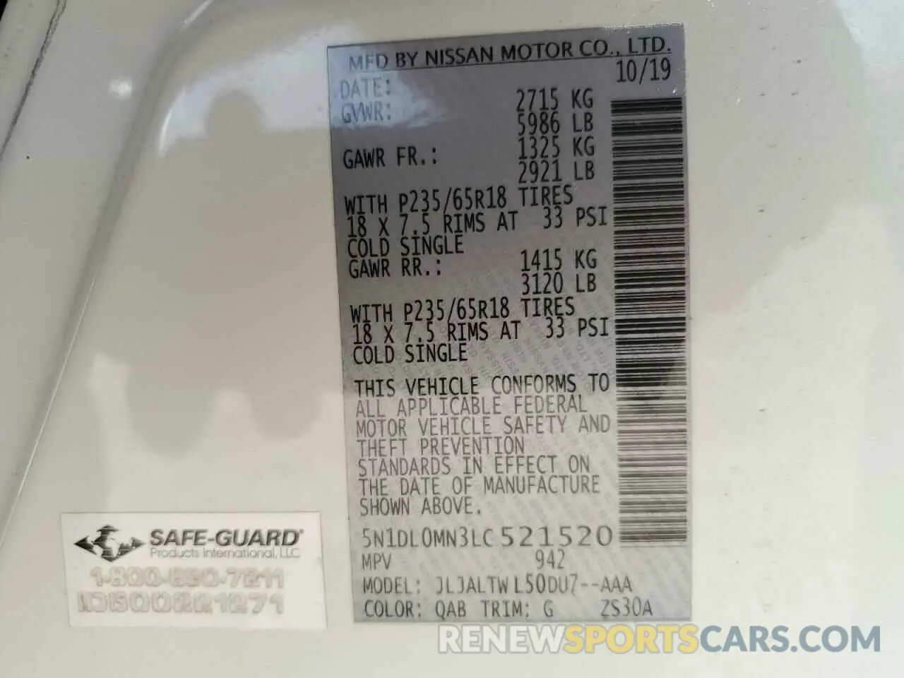 13 Photograph of a damaged car 5N1DL0MN3LC521520 INFINITI QX60 2020
