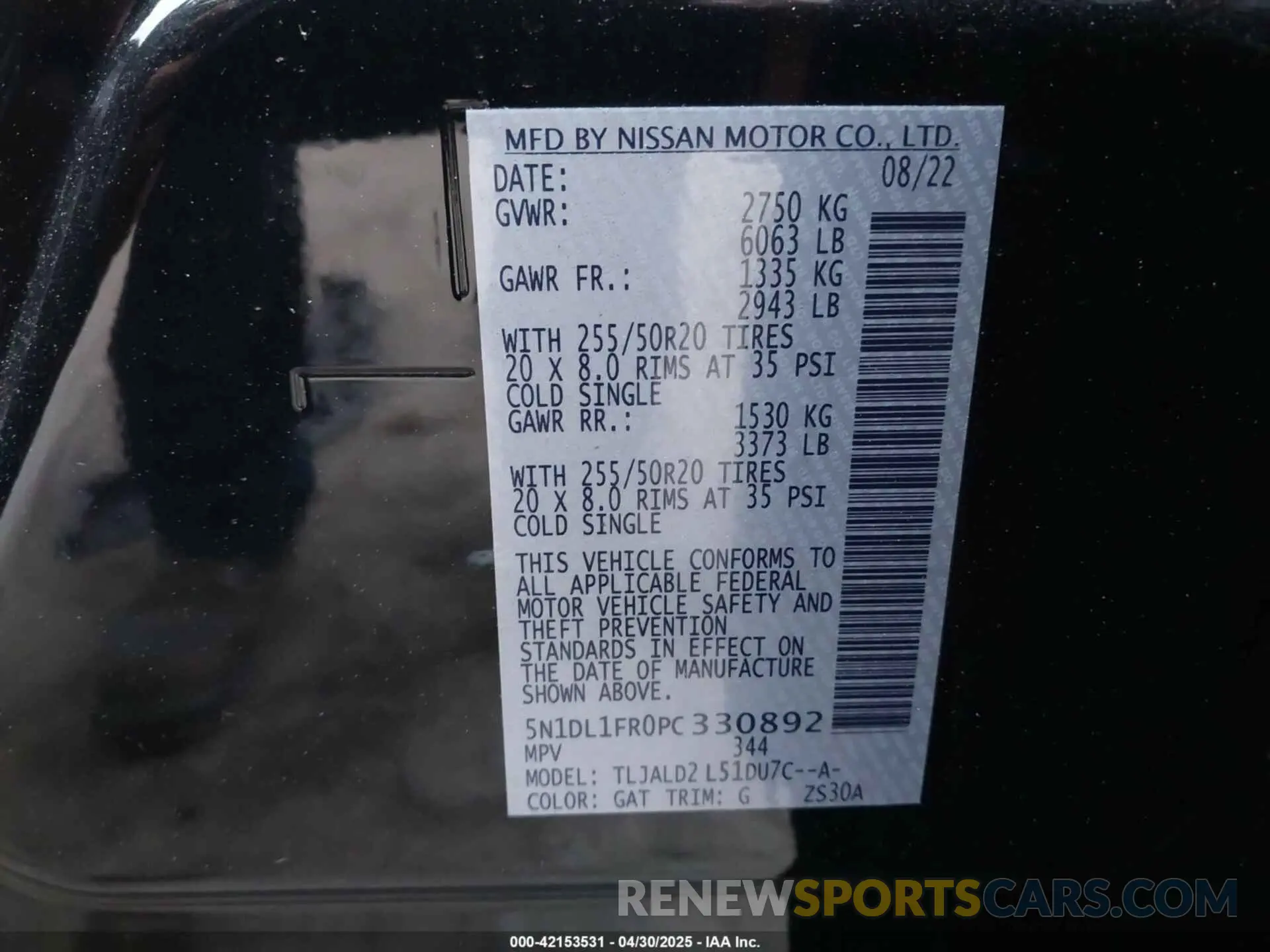 9 Photograph of a damaged car 5N1DL1FR0PC330892 INFINITI QX60 2023