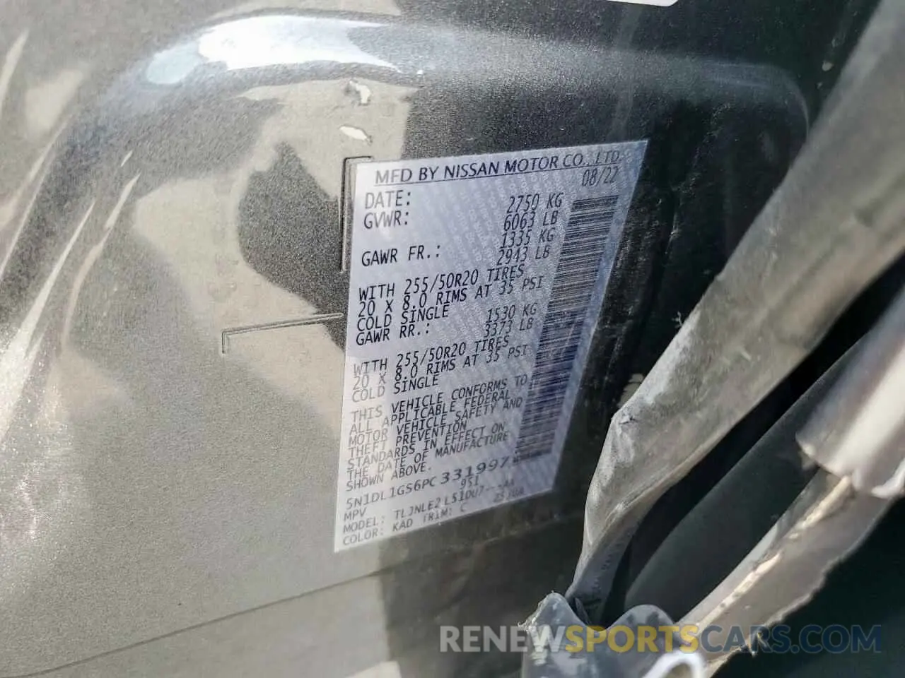 13 Photograph of a damaged car 5N1DL1GS6PC331997 INFINITI QX60 SENSO 2023