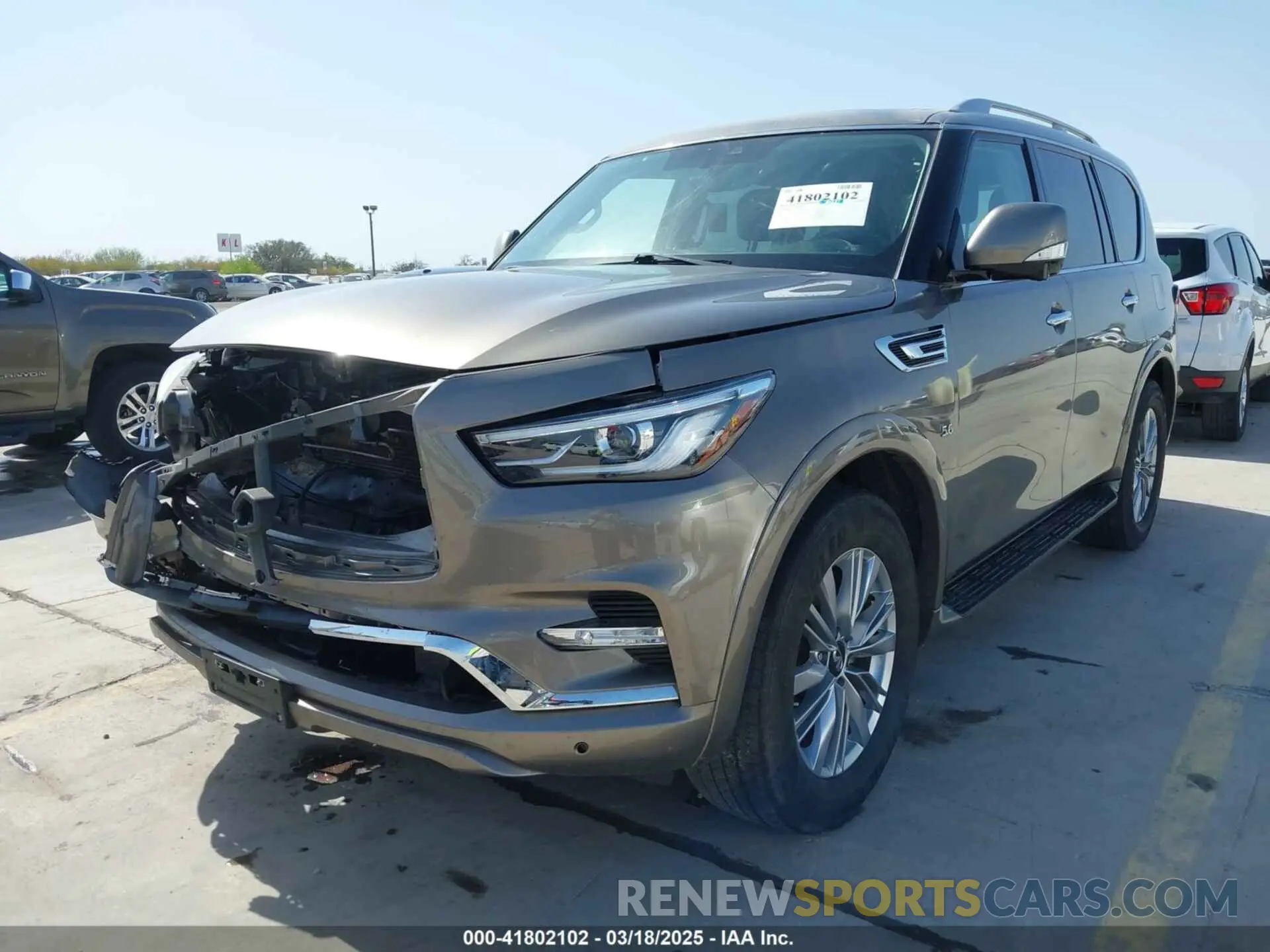 2 Photograph of a damaged car JN8AZ2NF3K9682281 INFINITI QX80 2019