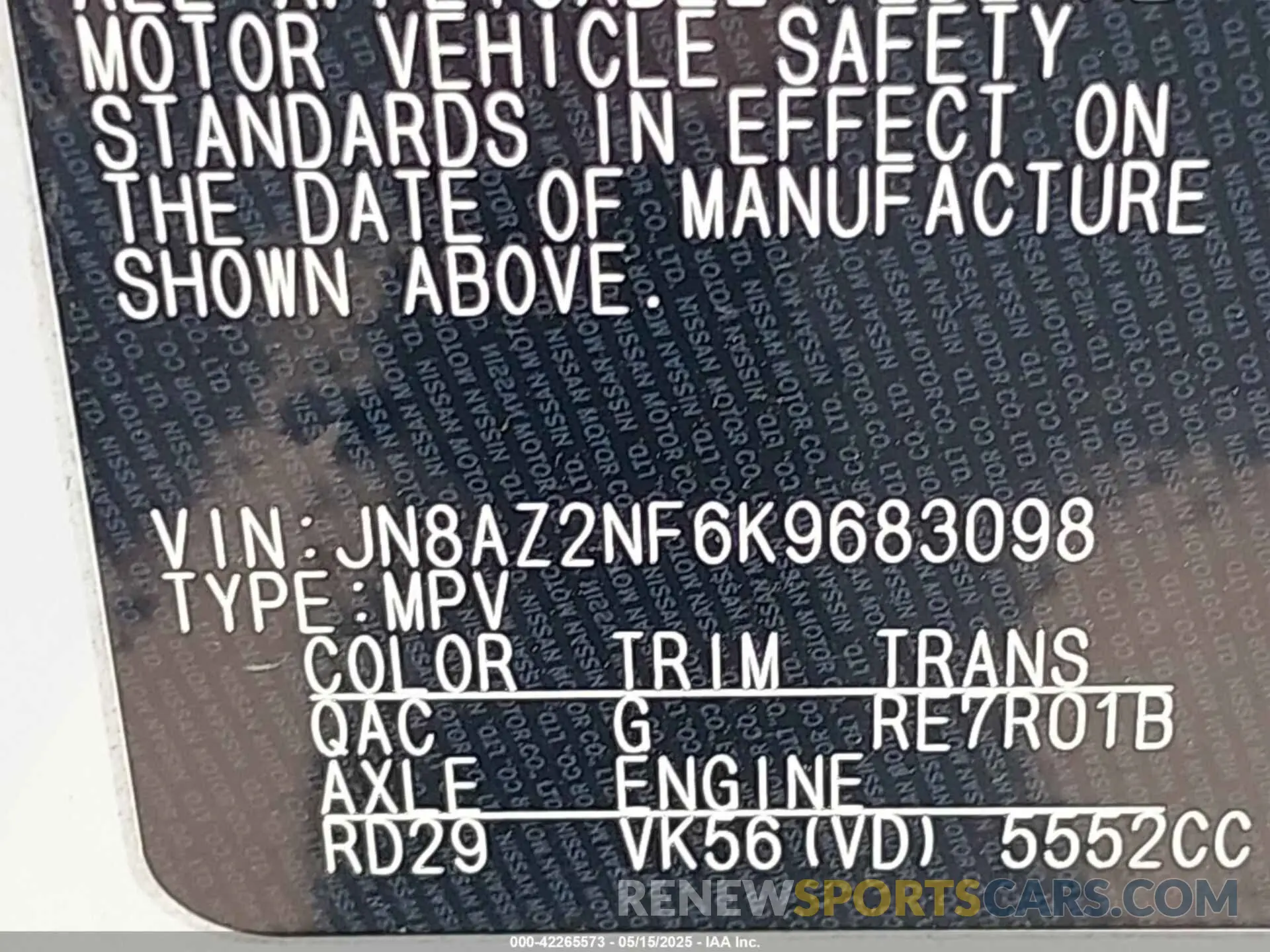 9 Photograph of a damaged car JN8AZ2NF6K9683098 INFINITI QX80 2019