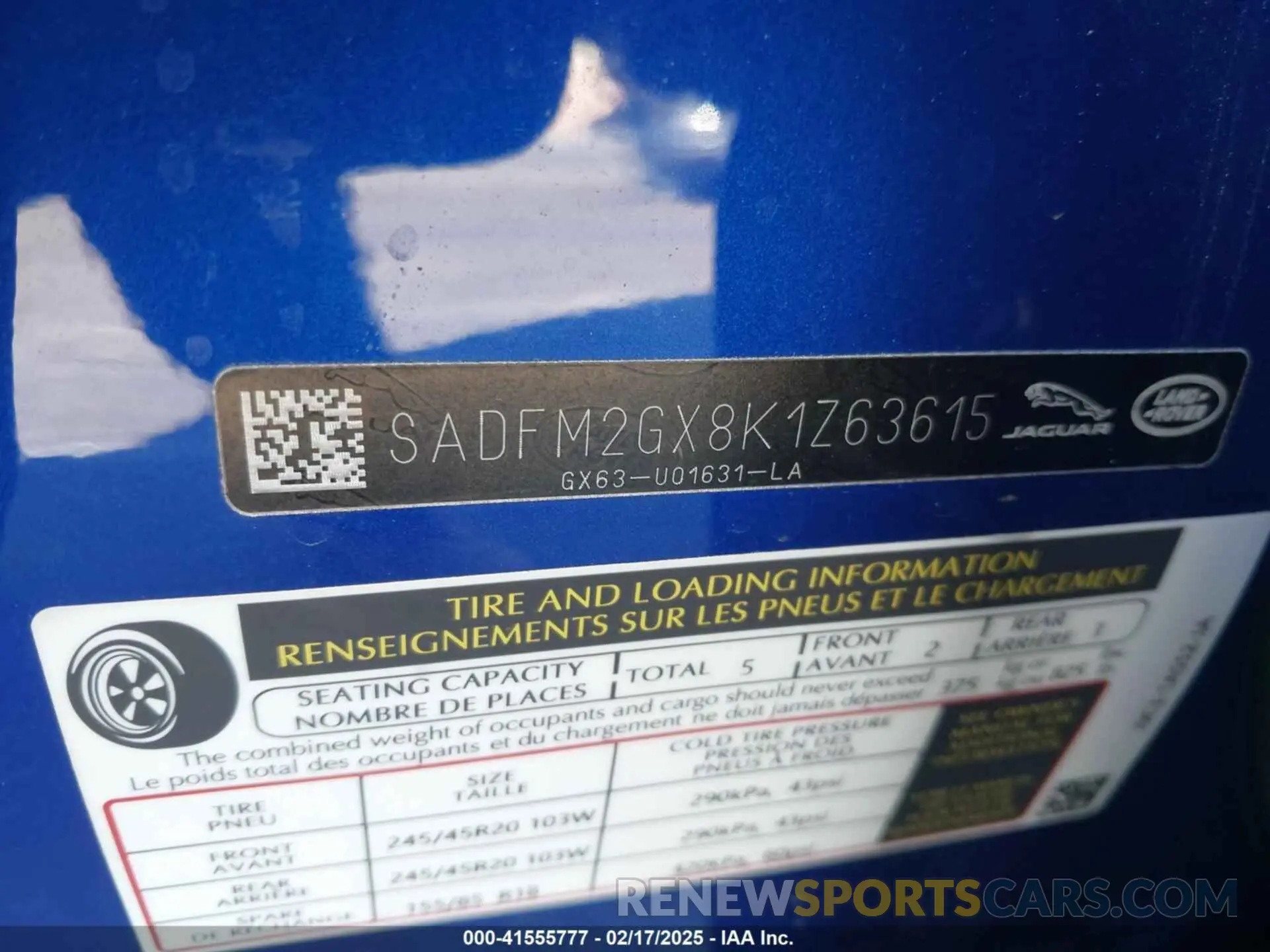 9 Photograph of a damaged car SADFM2GX8K1Z63615 JAGUAR E-PACE 2019