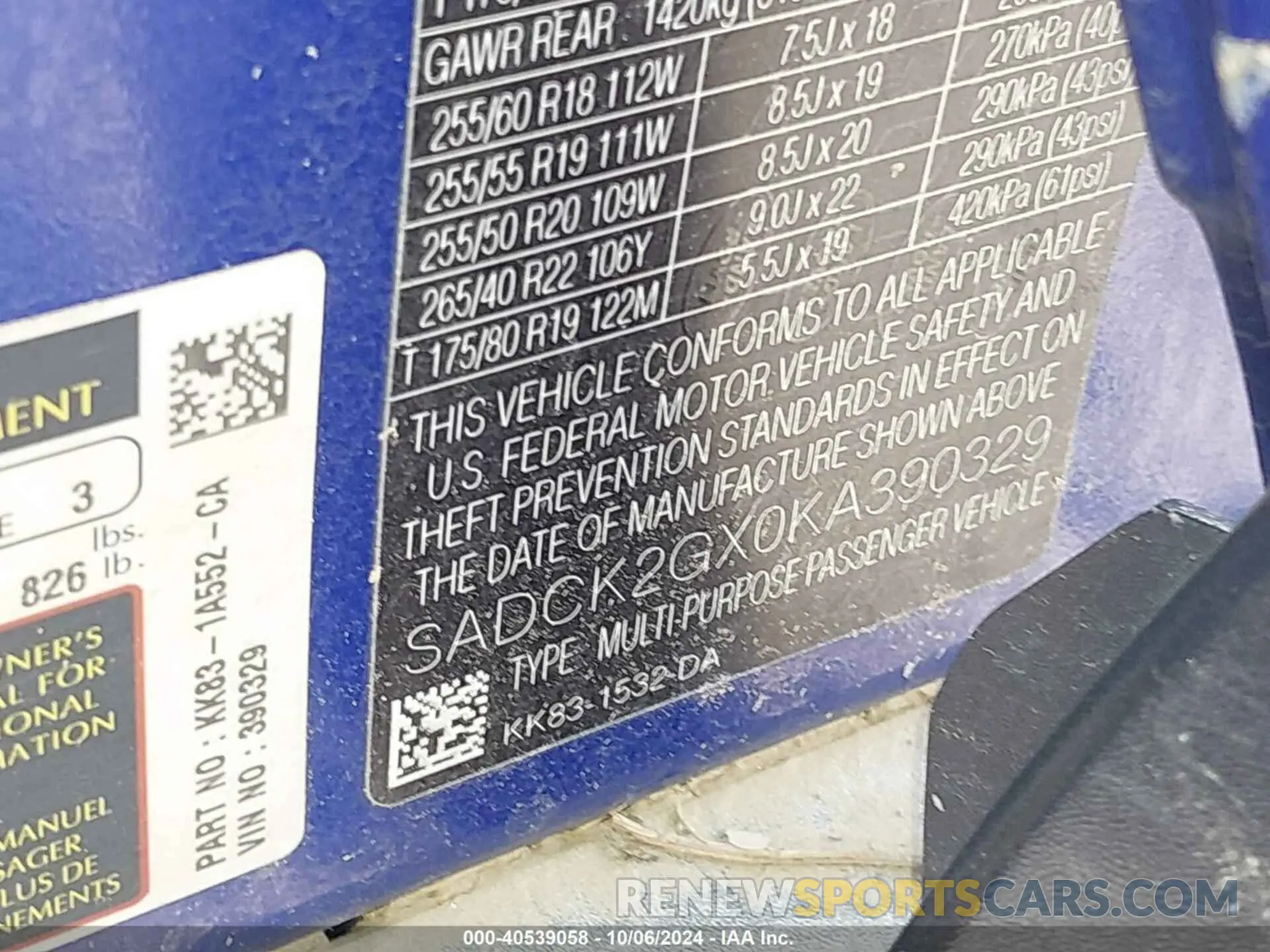 9 Photograph of a damaged car SADCK2GX0KA390329 JAGUAR F-PACE 2019