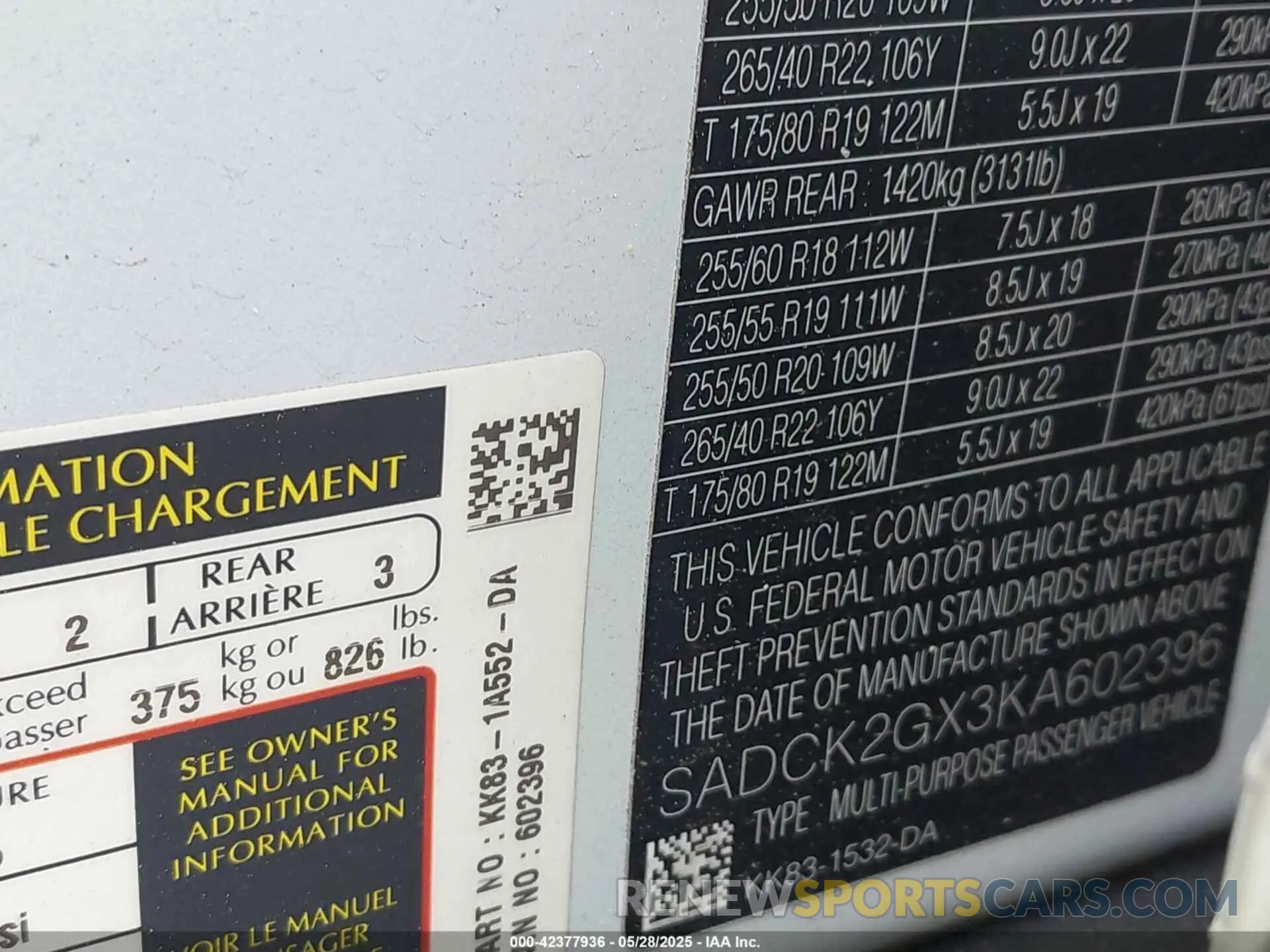 9 Photograph of a damaged car SADCK2GX3KA602396 JAGUAR F-PACE 2019