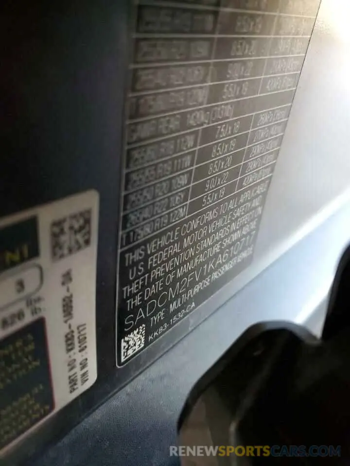 13 Photograph of a damaged car SADCM2FV1KA610717 JAGUAR F-PACE 2019