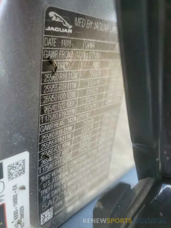 13 Photograph of a damaged car SADCM2FV5KA396329 JAGUAR F-PACE 2019