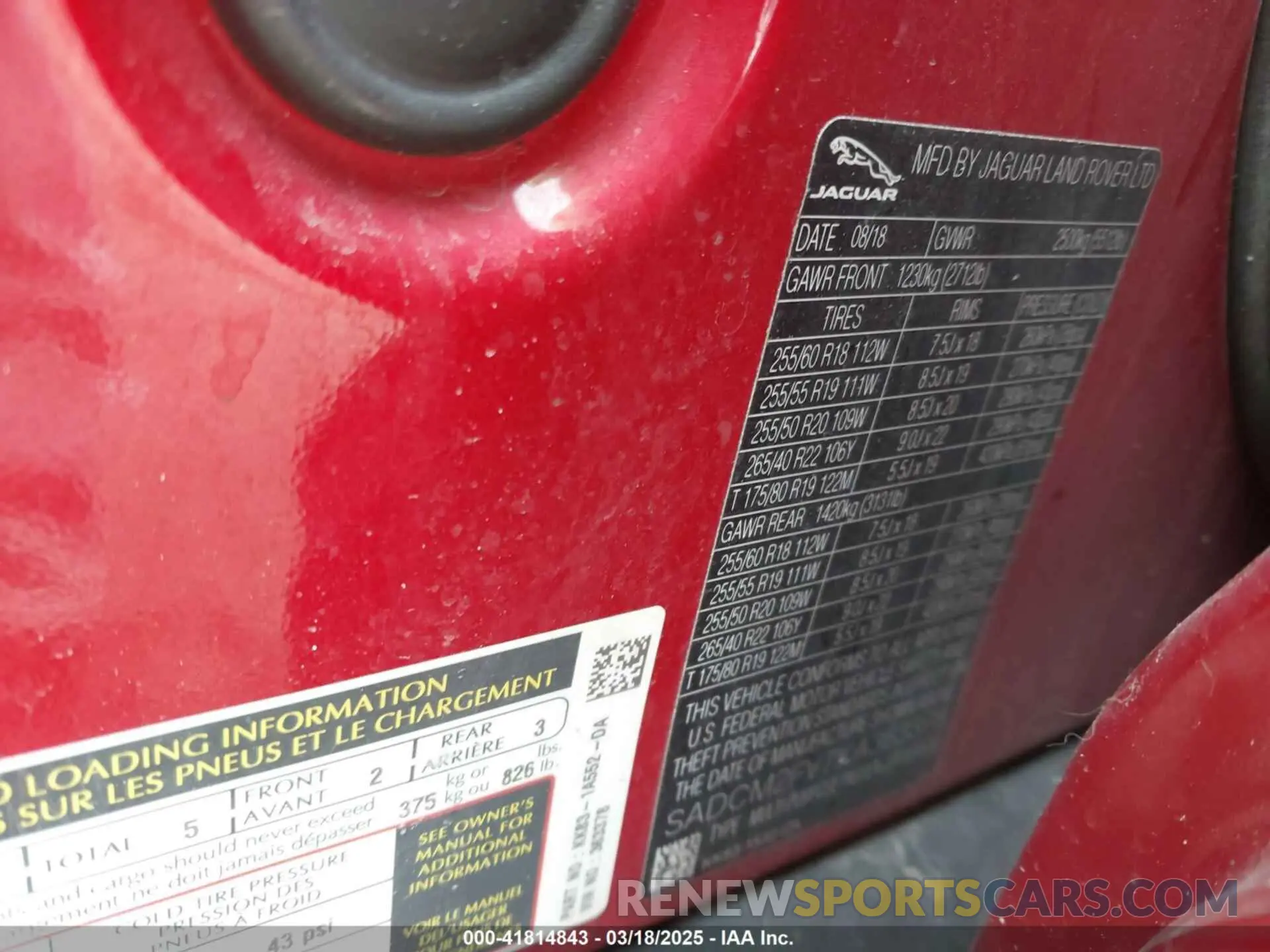 9 Photograph of a damaged car SADCM2FV7KA363378 JAGUAR F-PACE 2019