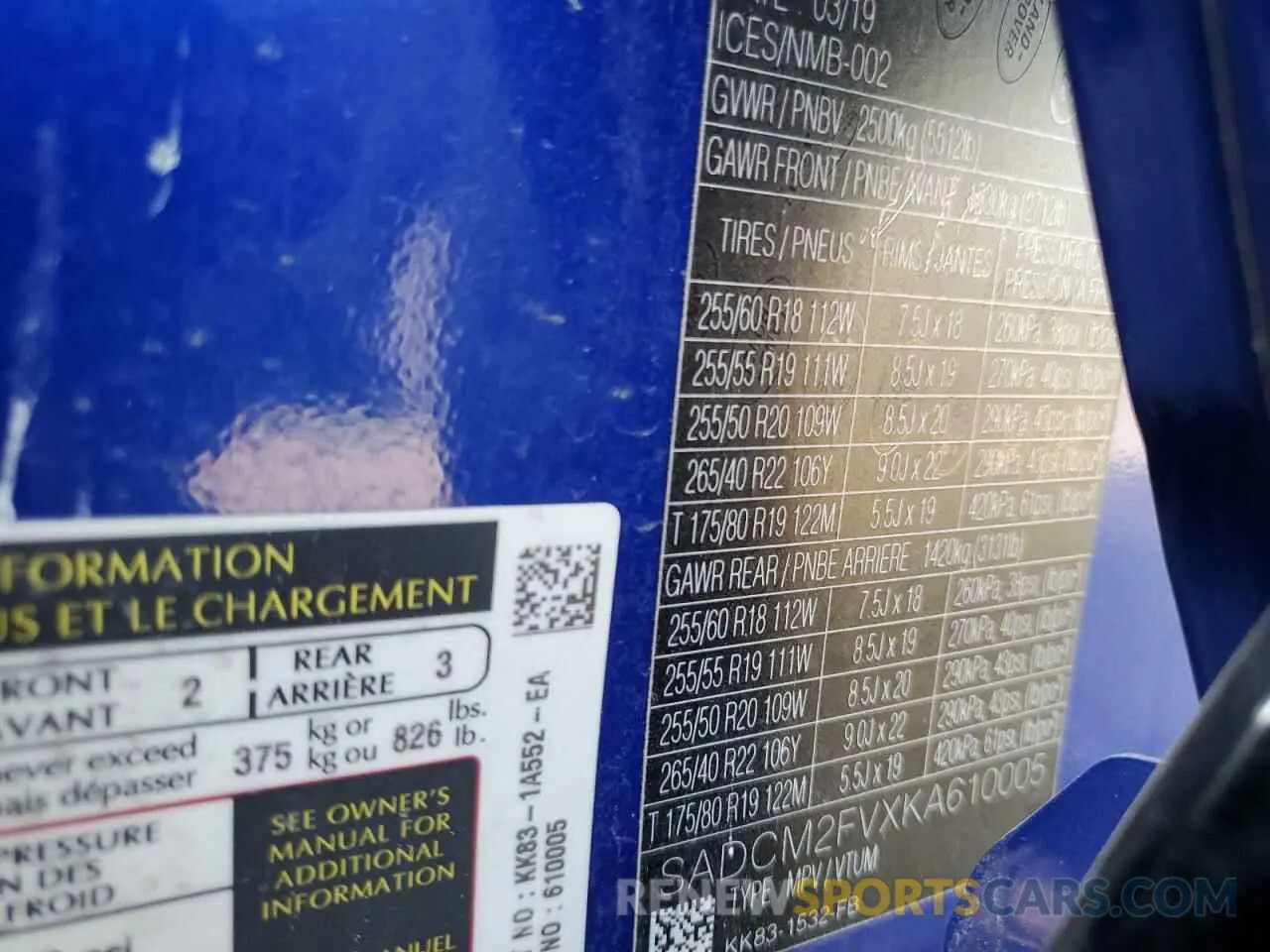13 Photograph of a damaged car SADCM2FVXKA610005 JAGUAR F-PACE 2019