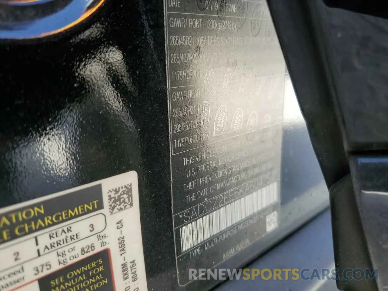14 Photograph of a damaged car SADCZ2EE6KA604754 JAGUAR F-PACE 2019