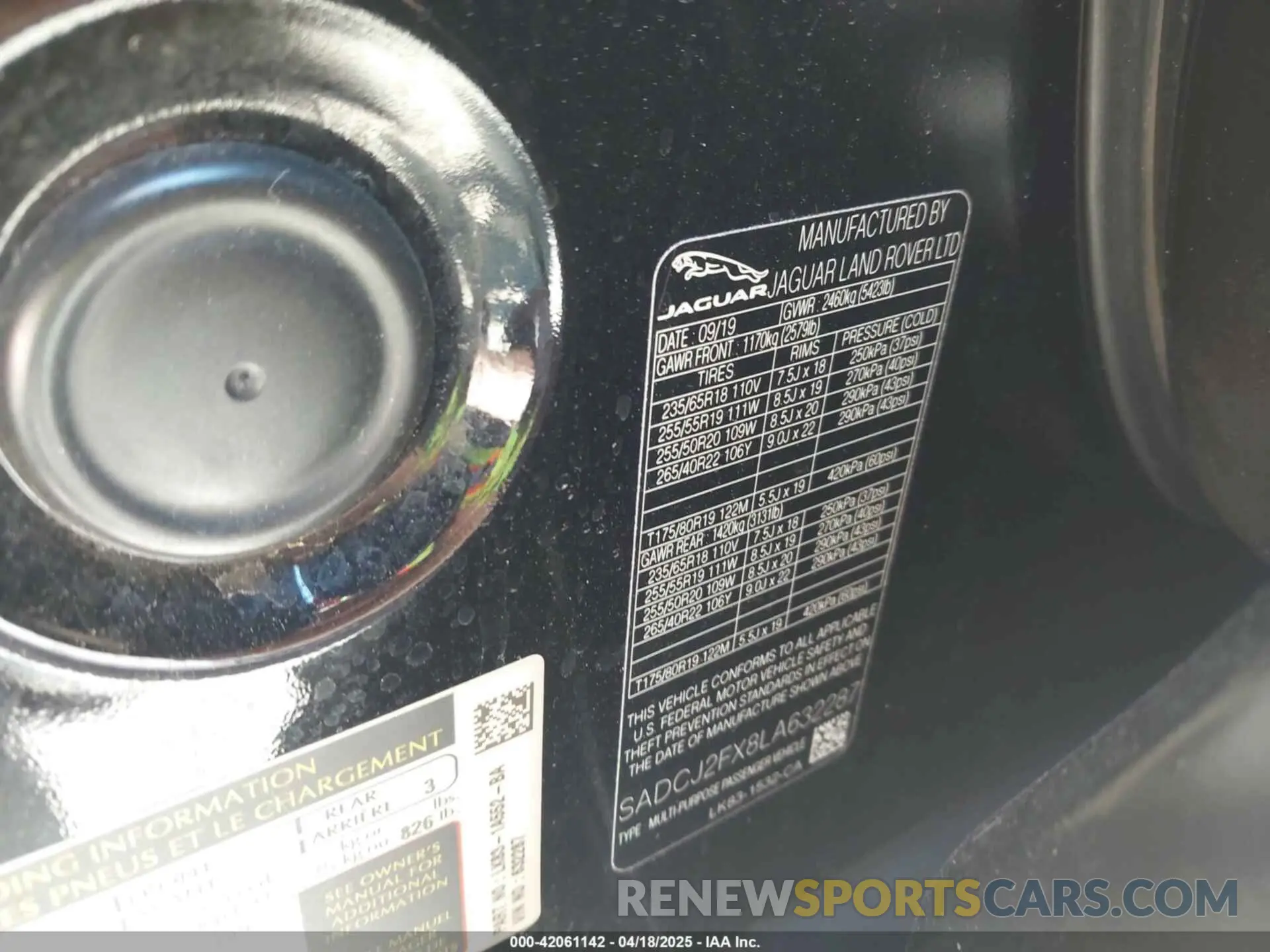 9 Photograph of a damaged car SADCJ2FX8LA632287 JAGUAR F-PACE 2020
