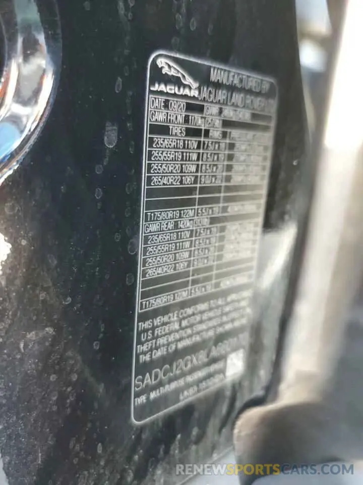 13 Photograph of a damaged car SADCJ2GX8LA660170 JAGUAR F-PACE 2020