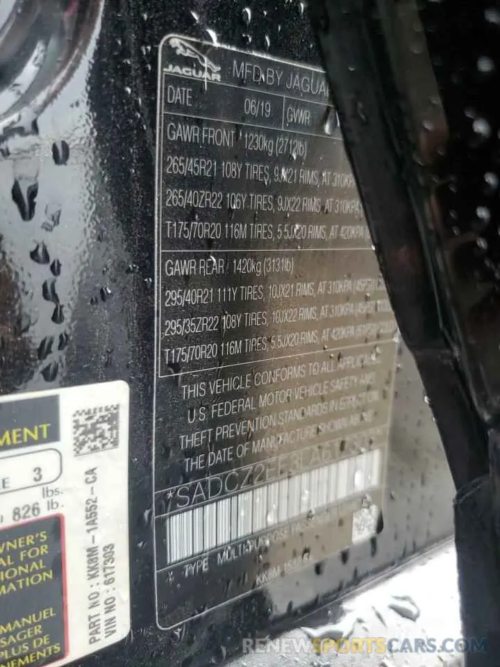 13 Photograph of a damaged car SADCZ2EE3LA617303 JAGUAR F-PACE 2020