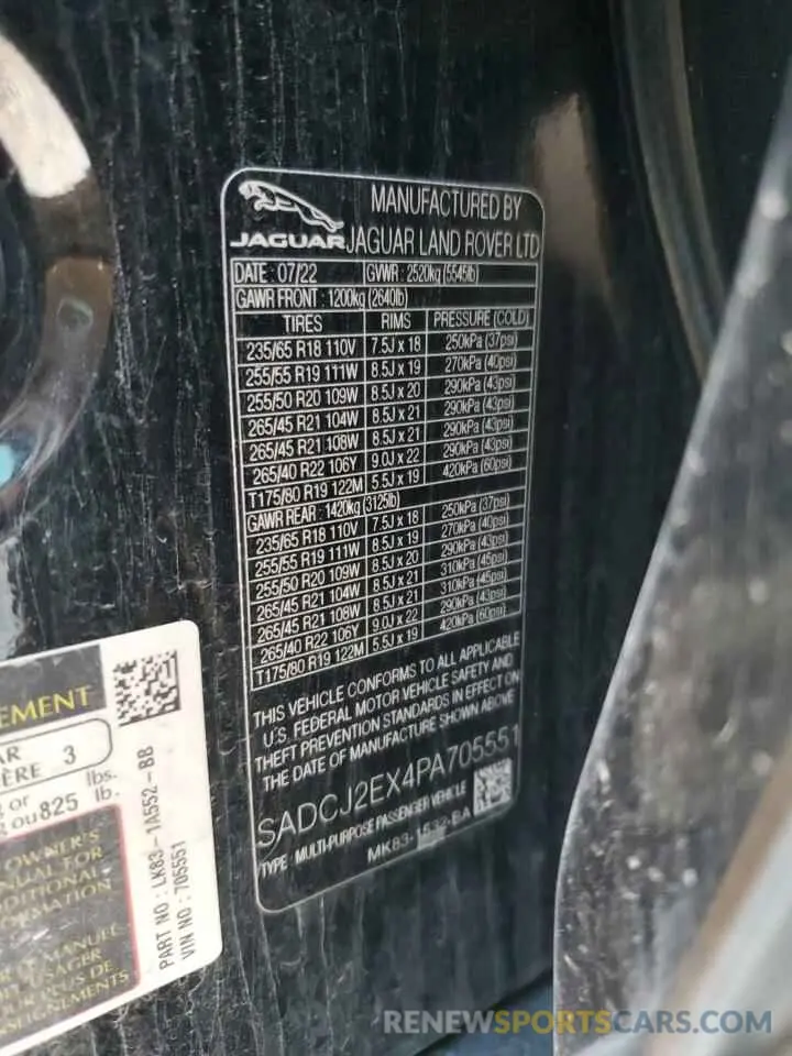 13 Photograph of a damaged car SADCJ2EX4PA705551 JAGUAR F-PACE 2023