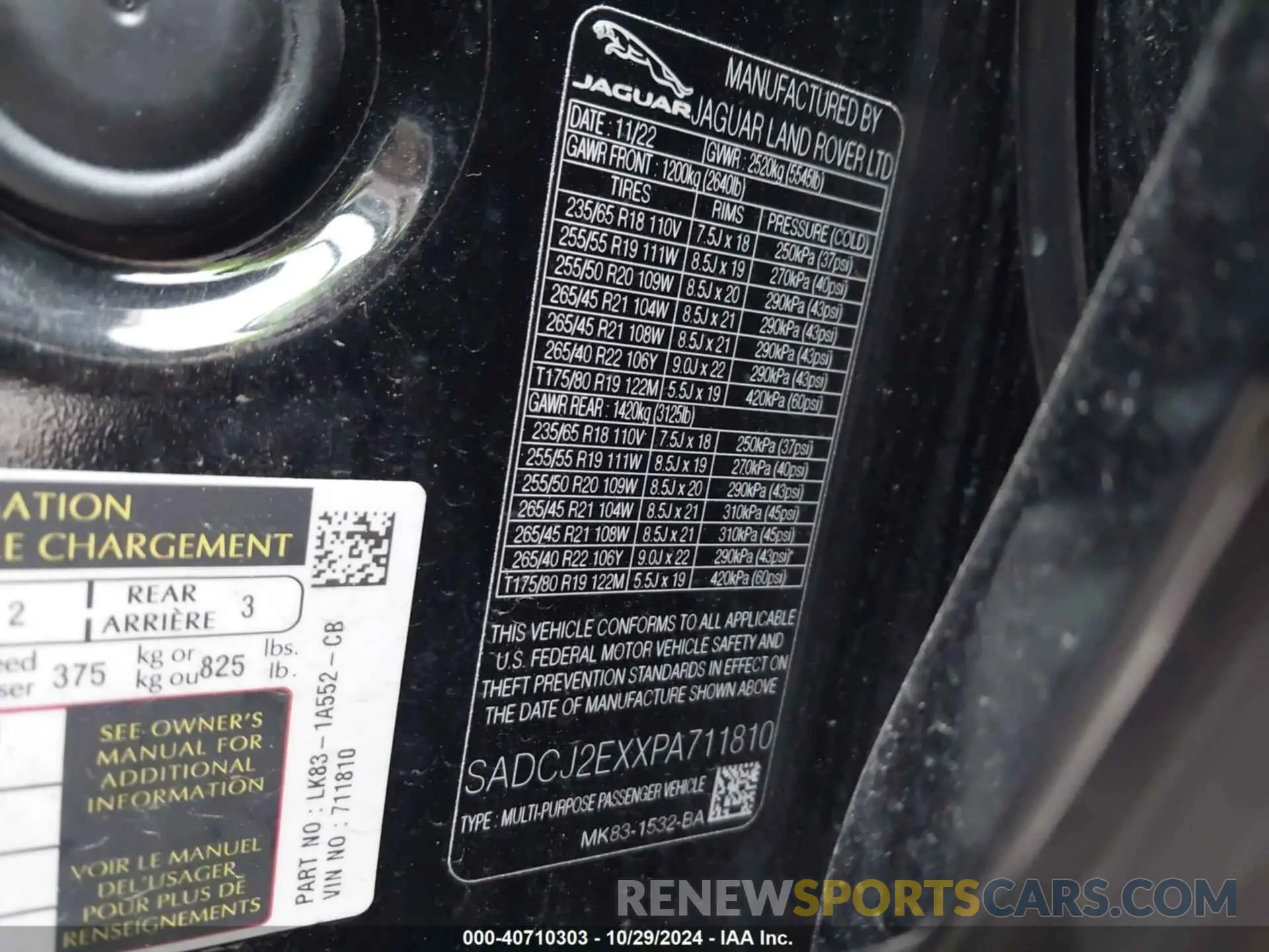 9 Photograph of a damaged car SADCJ2EXXPA711810 JAGUAR F-PACE 2023