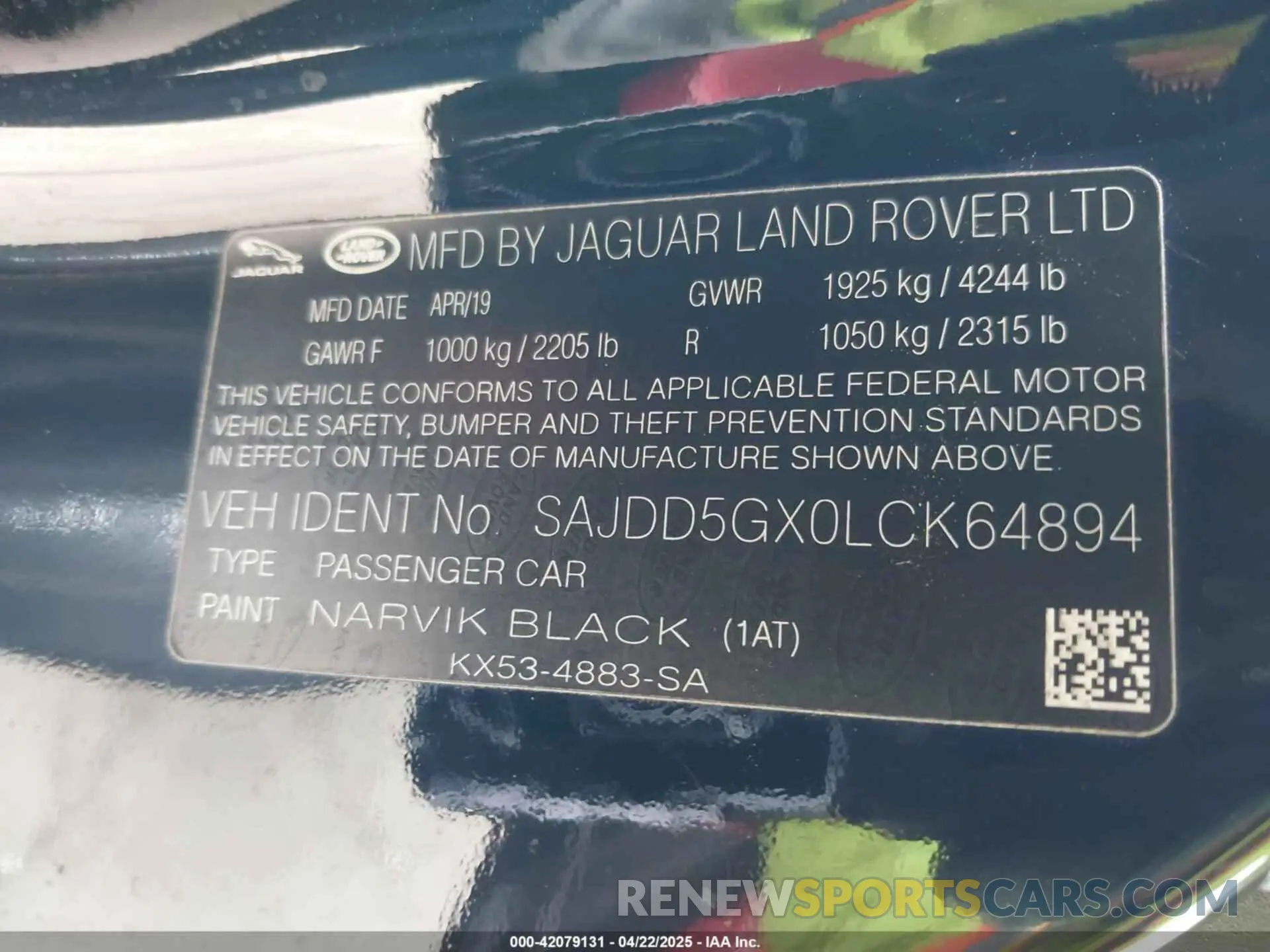 9 Photograph of a damaged car SAJDD5GX0LCK64894 JAGUAR F-TYPE 2020