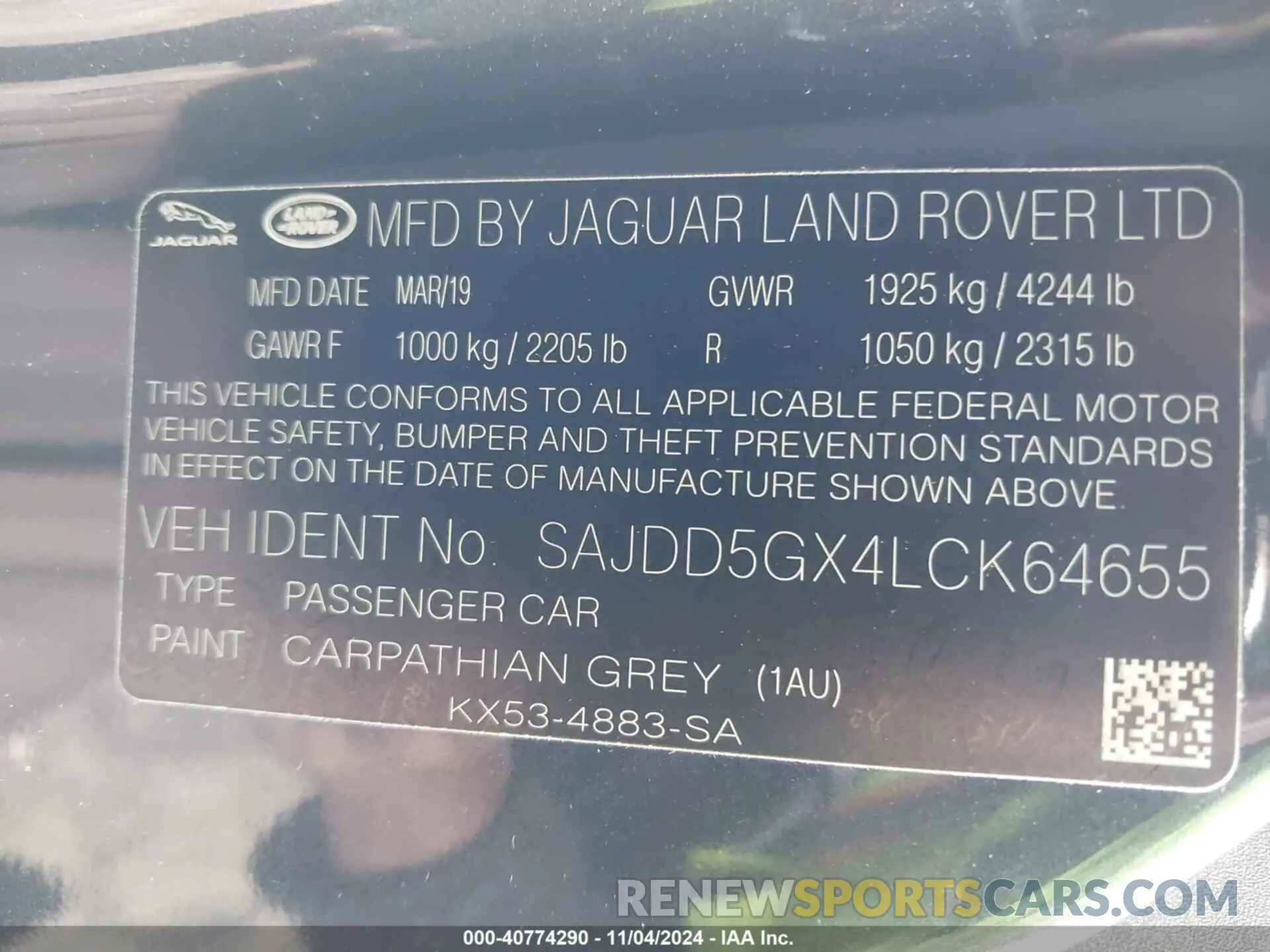 9 Photograph of a damaged car SAJDD5GX4LCK64655 JAGUAR F-TYPE 2020