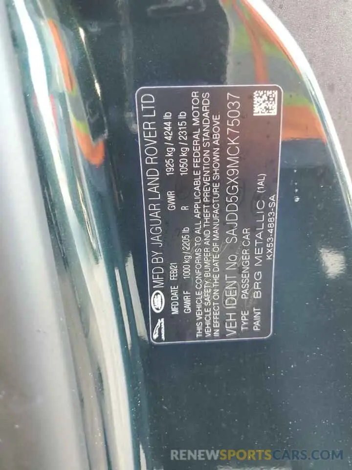 13 Photograph of a damaged car SAJDD5GX9MCK75037 JAGUAR F-TYPE 2021