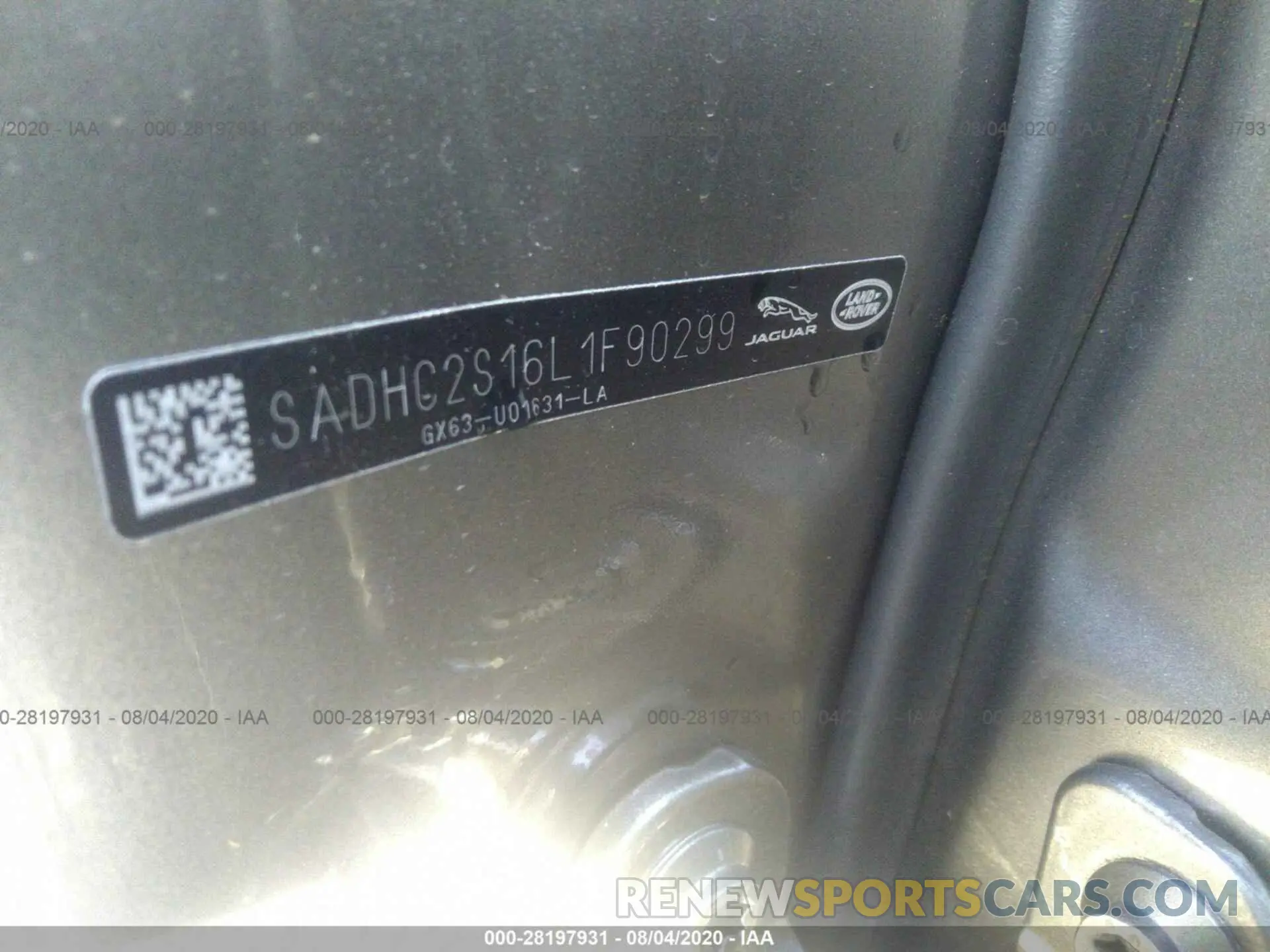 9 Photograph of a damaged car SADHC2S16L1F90299 JAGUAR I-PACE 2020