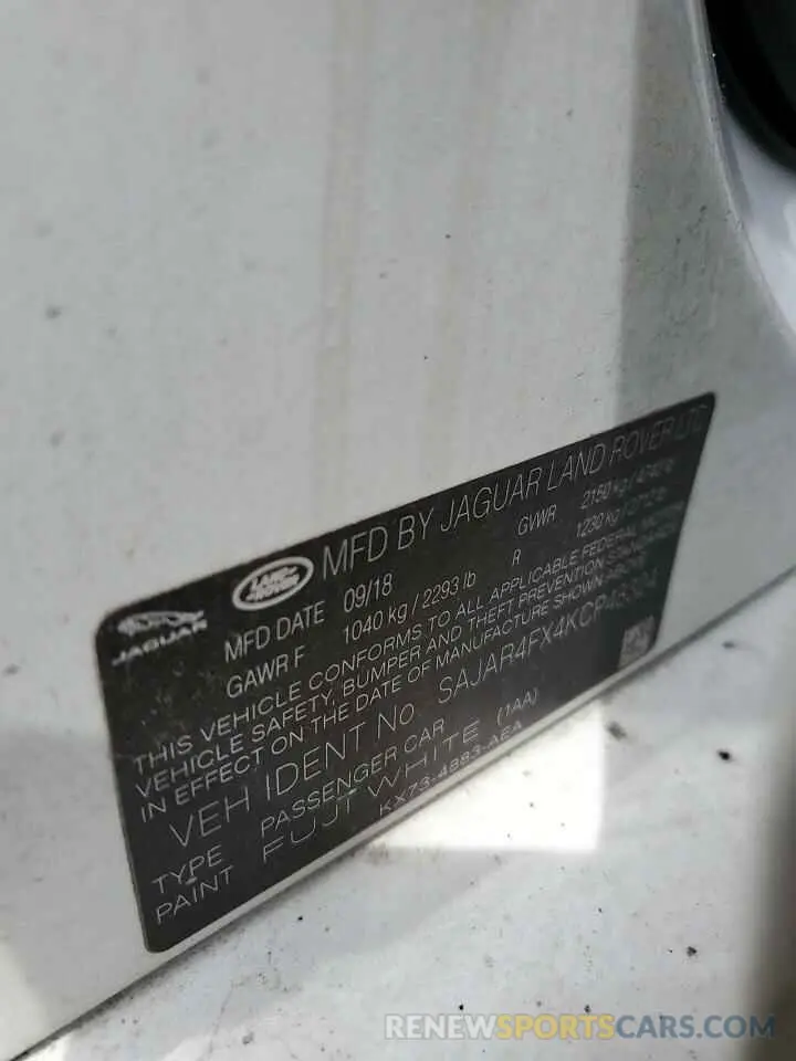 12 Photograph of a damaged car SAJAR4FX4KCP48324 JAGUAR XE 2019