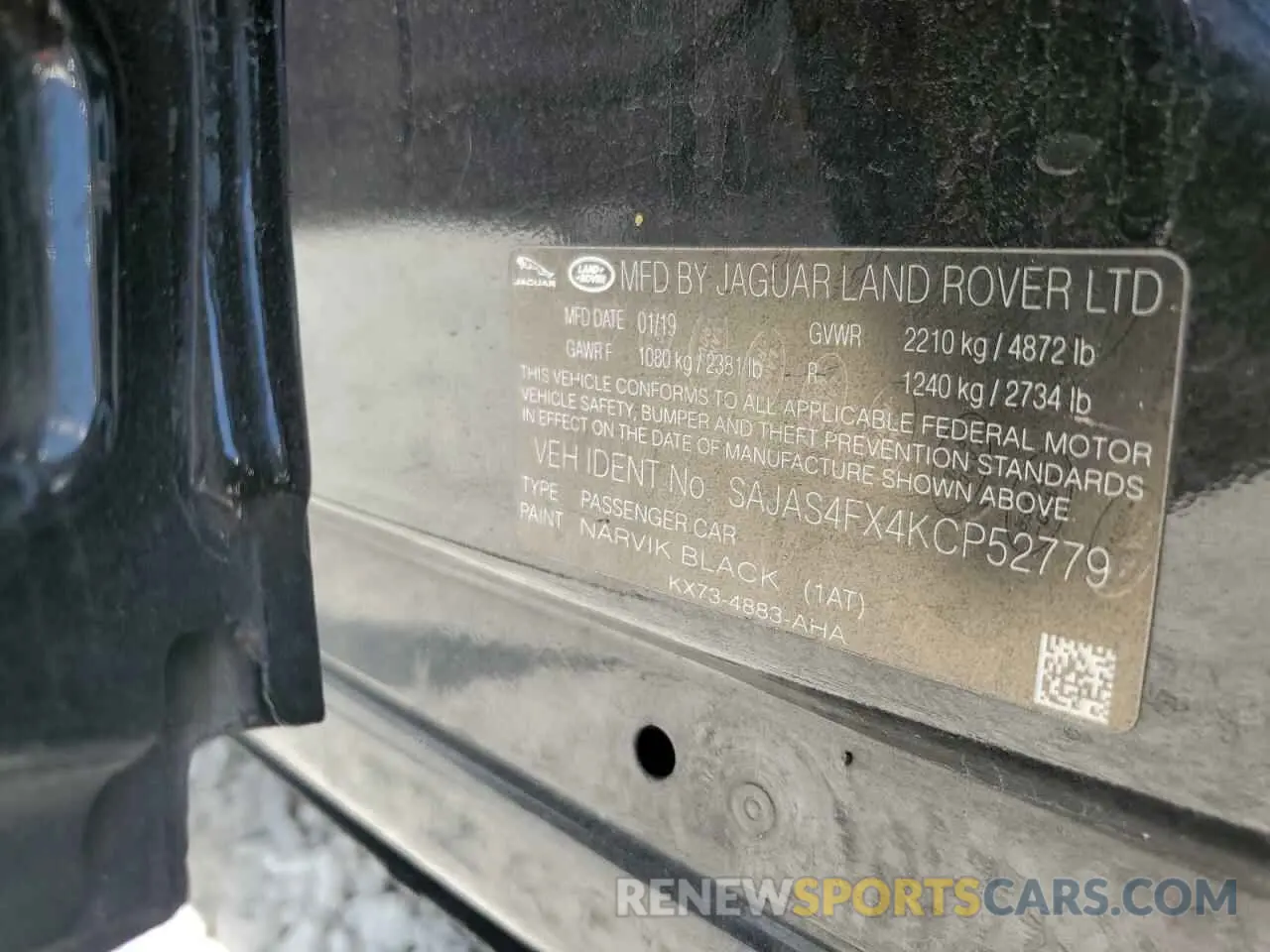 15 Photograph of a damaged car SAJAS4FX4KCP52779 JAGUAR XE 2019