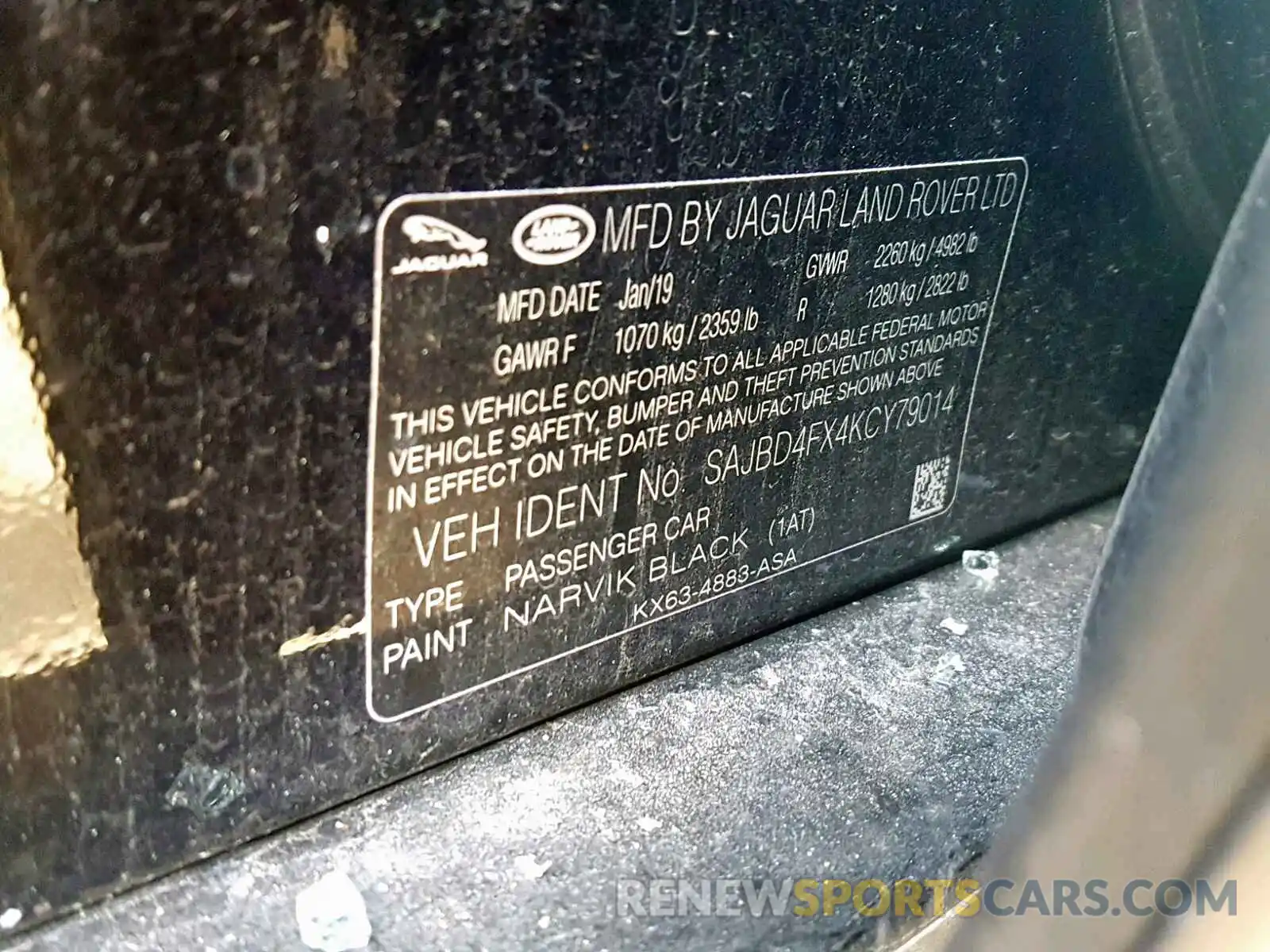 10 Photograph of a damaged car SAJBD4FX4KCY79014 JAGUAR XF 2019