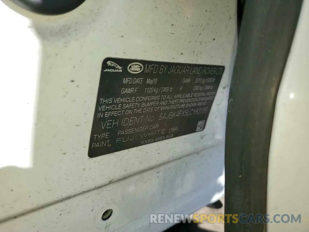13 Photograph of a damaged car SAJBK4FX5LCY83189 JAGUAR XF 2020
