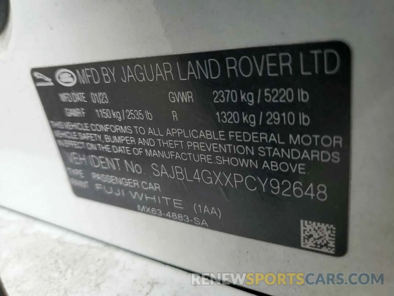 13 Photograph of a damaged car SAJBL4GXXPCY92648 JAGUAR XF 2023