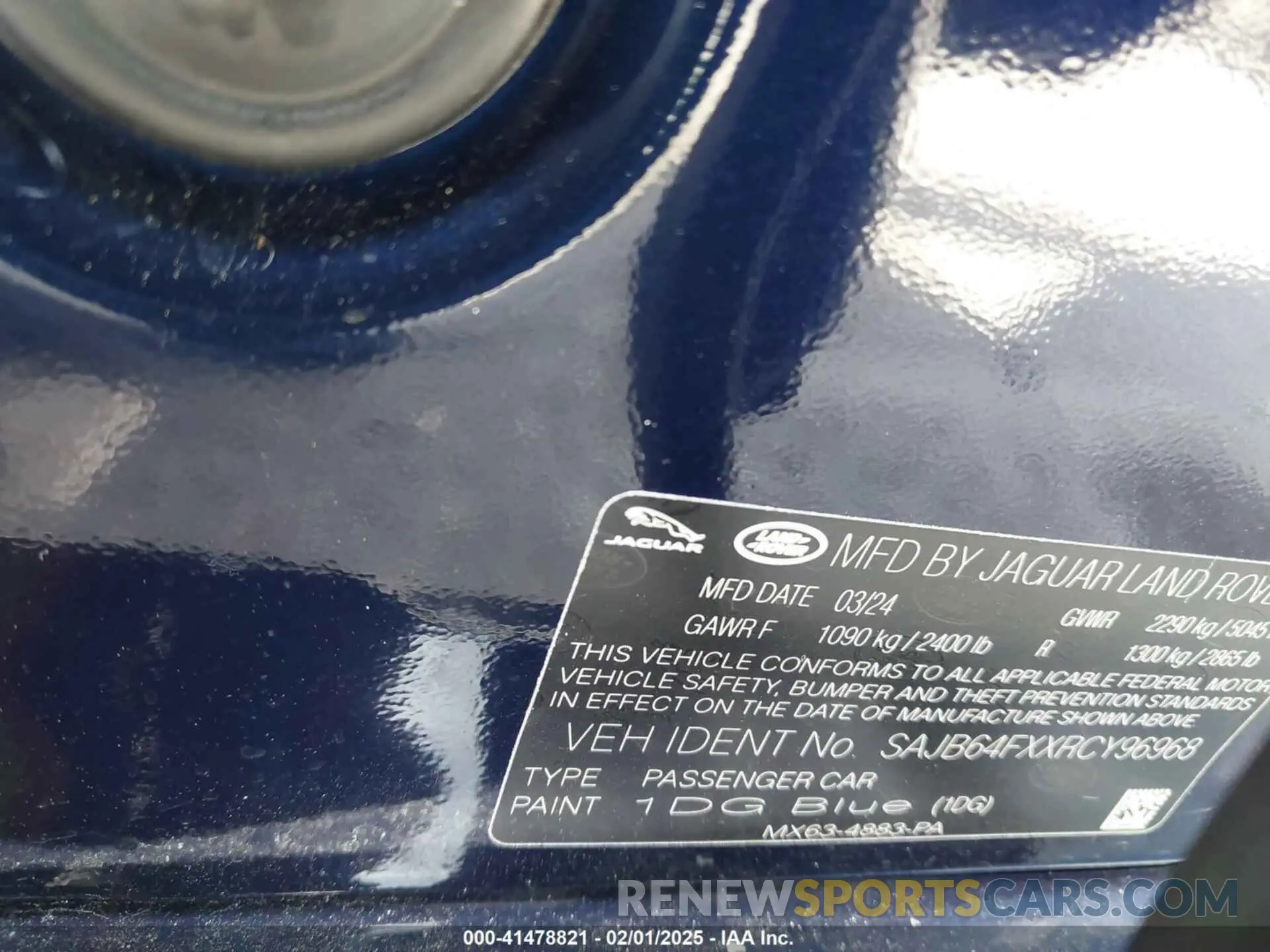 9 Photograph of a damaged car SAJB64FXXRCY96968 JAGUAR XF 2024