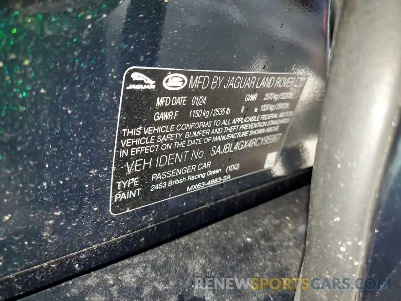 12 Photograph of a damaged car SAJBL4GX4RCY95967 JAGUAR XF 2024
