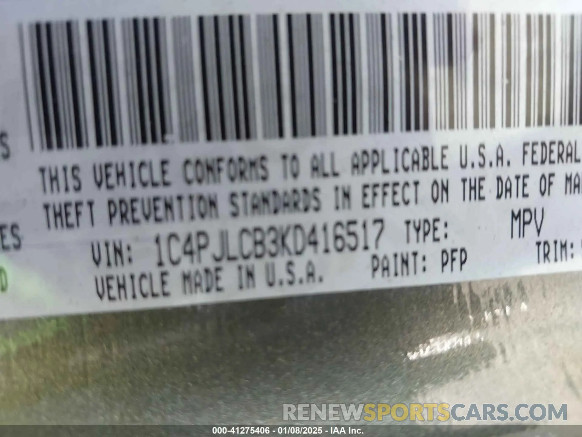 9 Photograph of a damaged car 1C4PJLCB3KD416517 JEEP CHEROKEE 2019