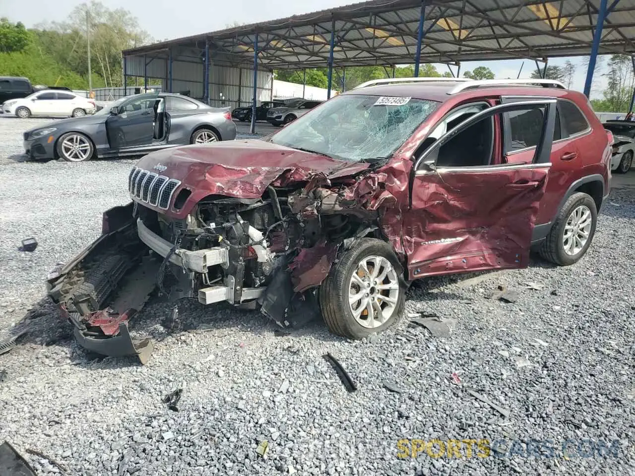 1 Photograph of a damaged car 1C4PJLCBXKD406180 JEEP CHEROKEE 2019