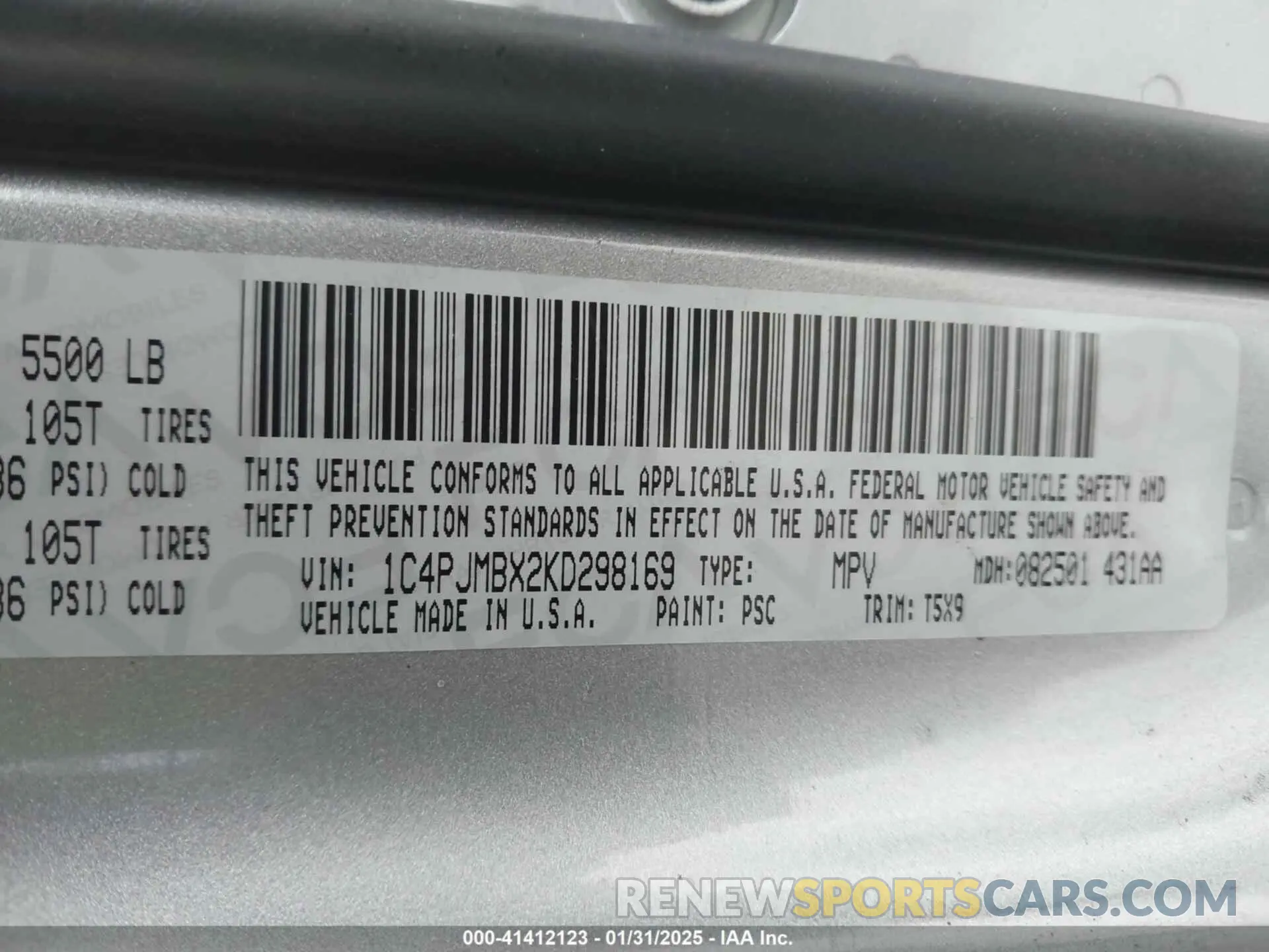 9 Photograph of a damaged car 1C4PJMBX2KD298169 JEEP CHEROKEE 2019