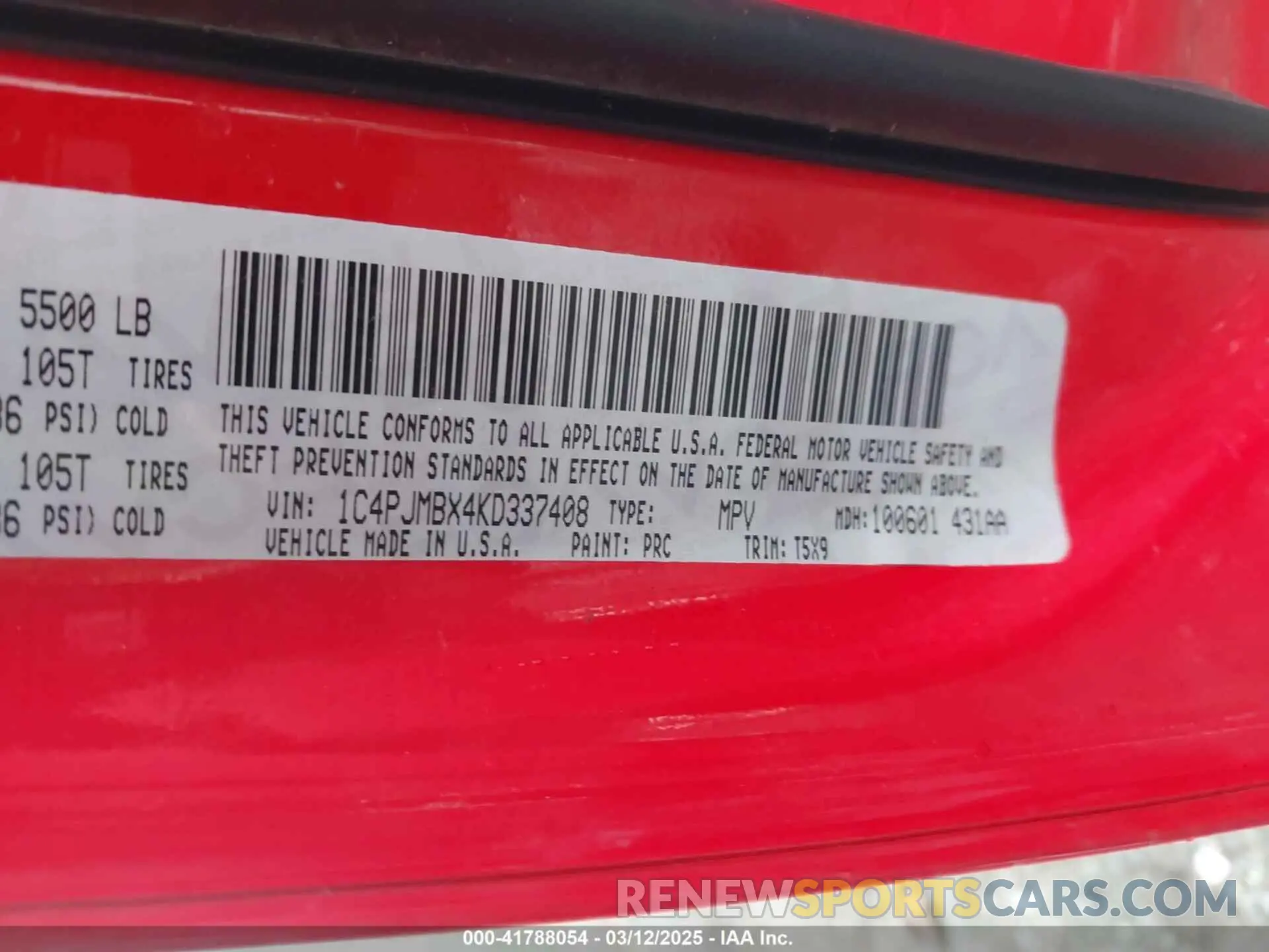 9 Photograph of a damaged car 1C4PJMBX4KD337408 JEEP CHEROKEE 2019