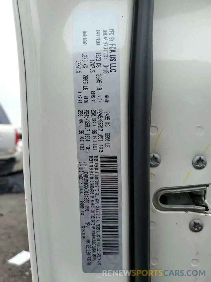 13 Photograph of a damaged car 1C4PJMBXXKD124205 JEEP CHEROKEE 2019