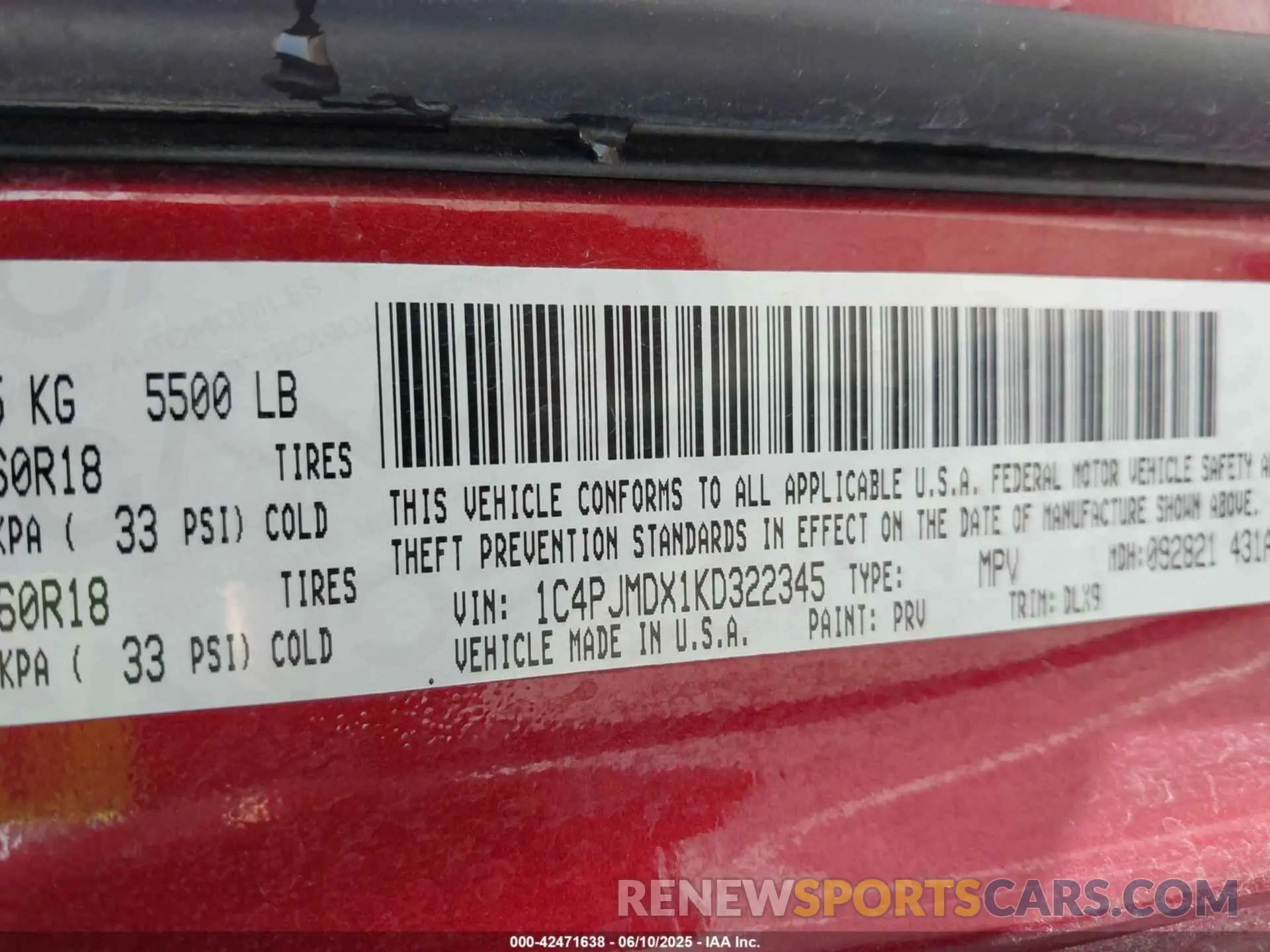 9 Photograph of a damaged car 1C4PJMDX1KD322345 JEEP CHEROKEE 2019