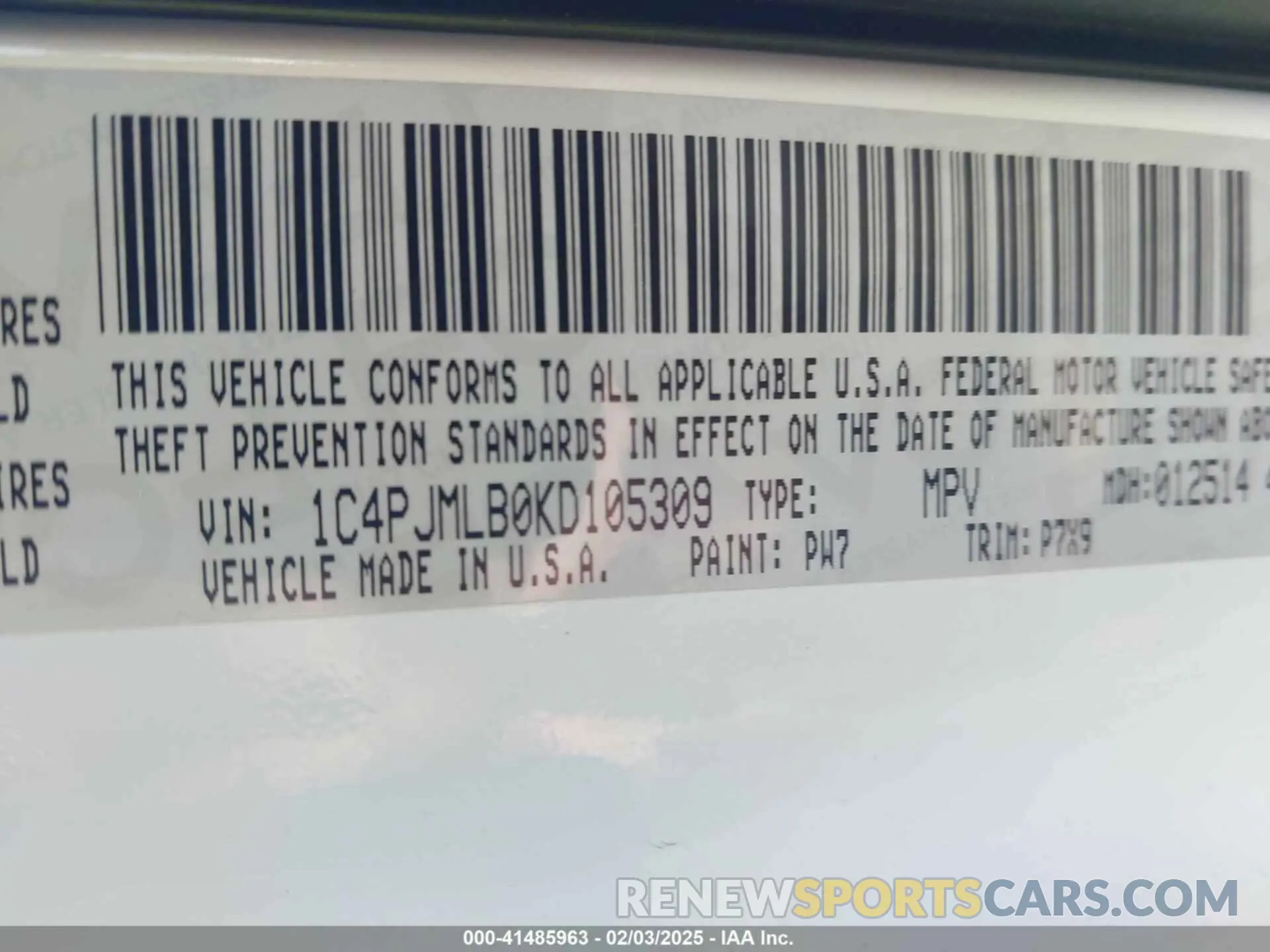 9 Photograph of a damaged car 1C4PJMLB0KD105309 JEEP CHEROKEE 2019