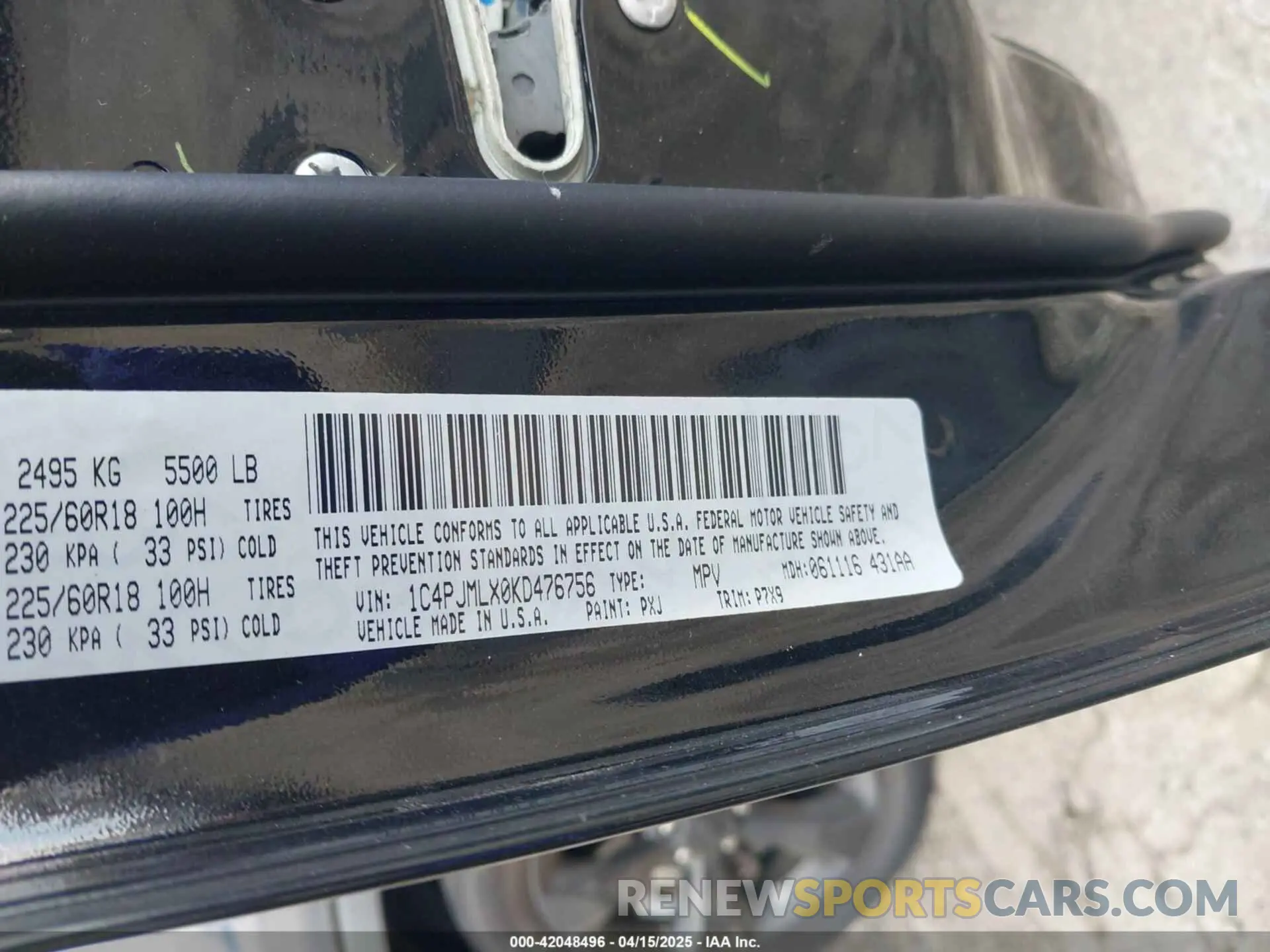 9 Photograph of a damaged car 1C4PJMLX0KD476756 JEEP CHEROKEE 2019