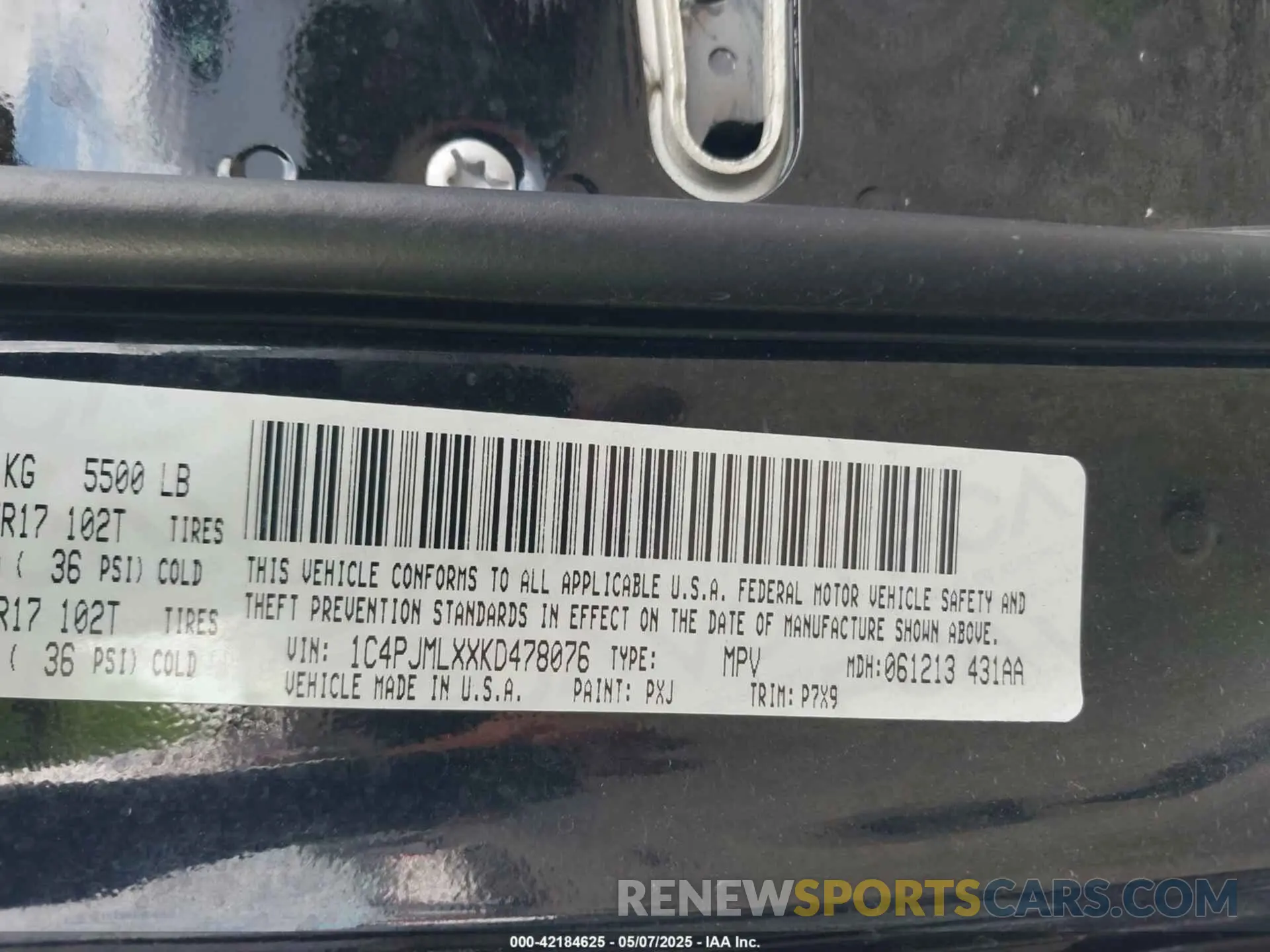9 Photograph of a damaged car 1C4PJMLXXKD478076 JEEP CHEROKEE 2019