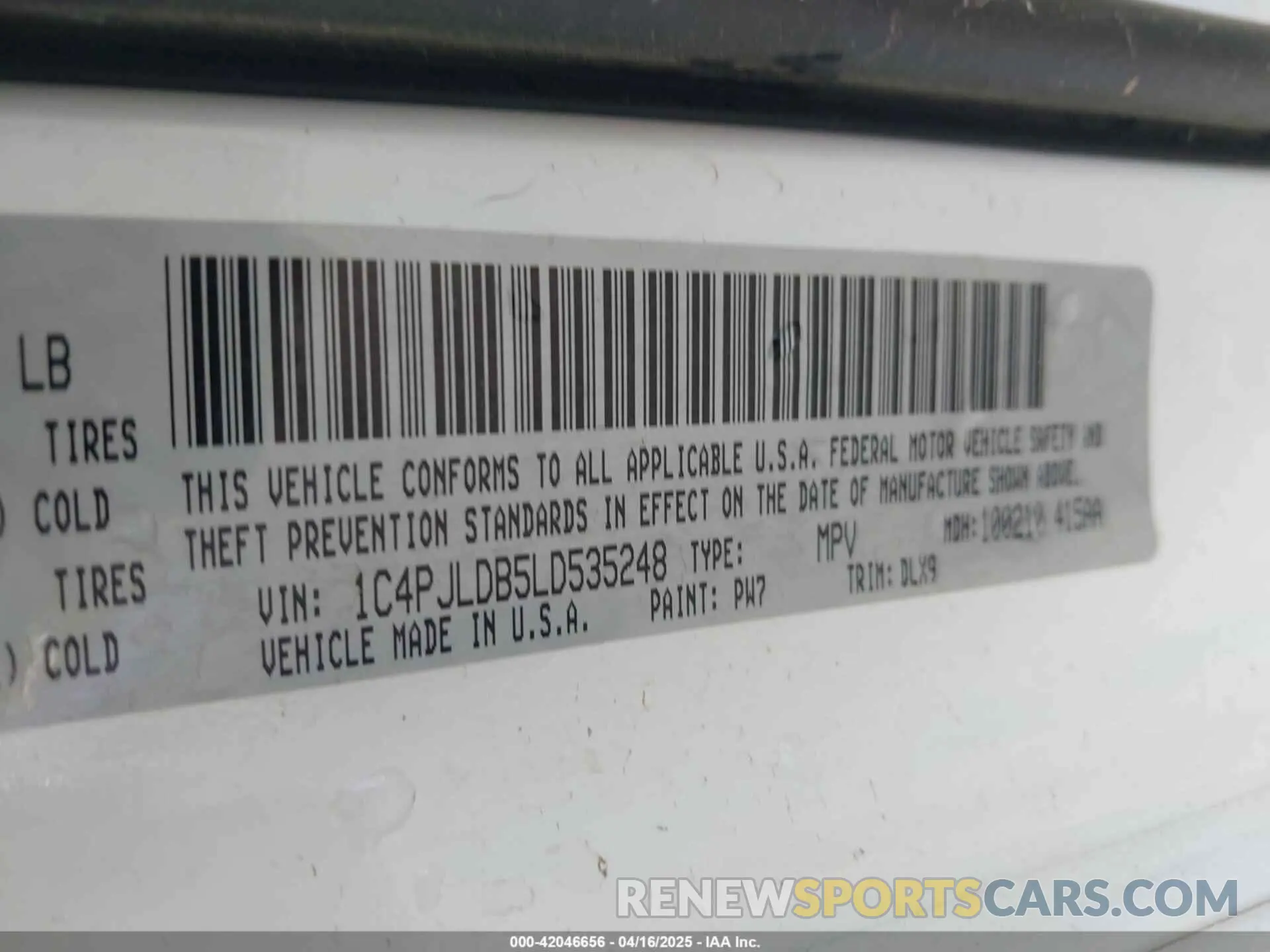 9 Photograph of a damaged car 1C4PJLDB5LD535248 JEEP CHEROKEE 2020