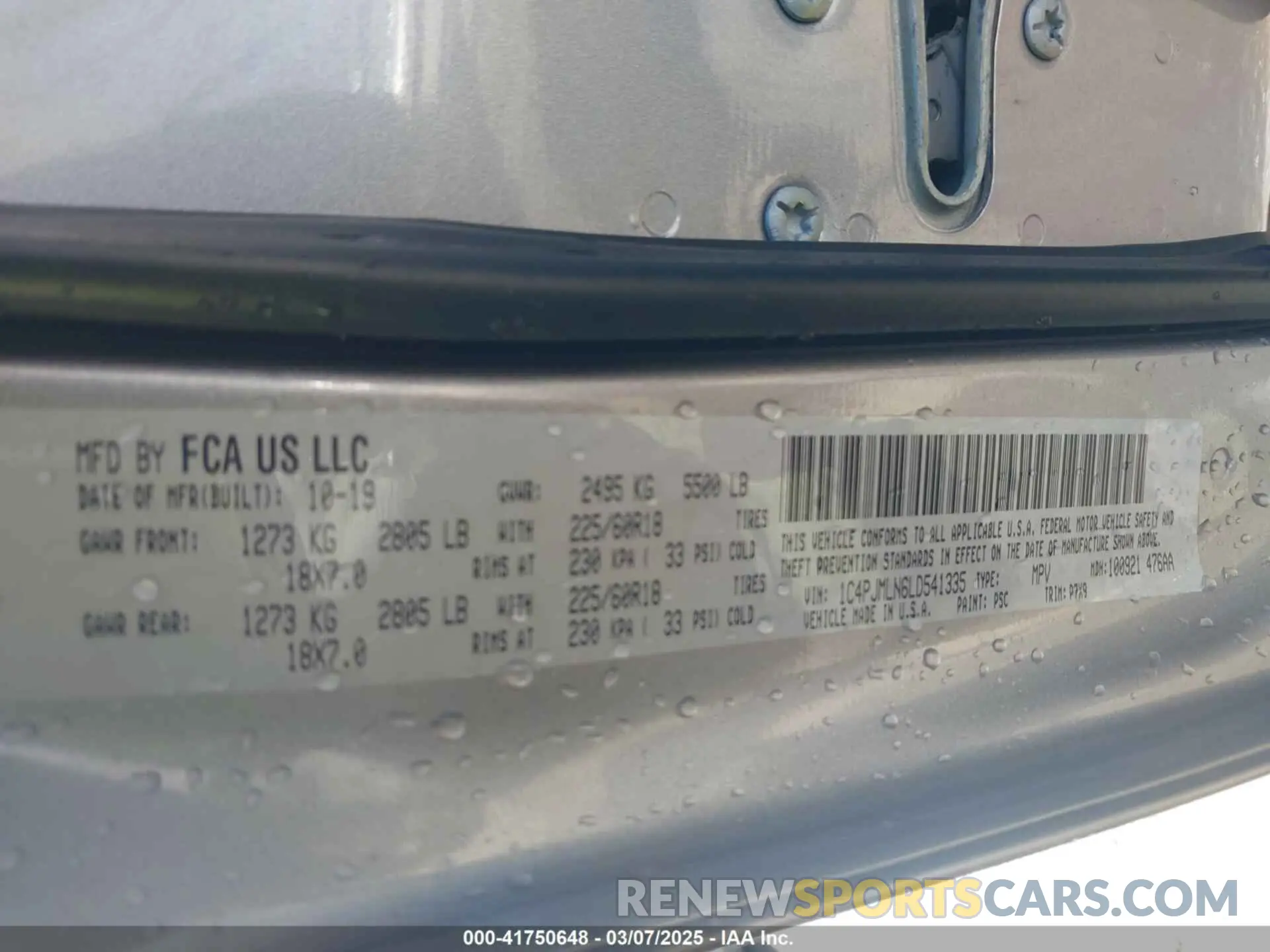 9 Photograph of a damaged car 1C4PJMLN6LD541335 JEEP CHEROKEE 2020