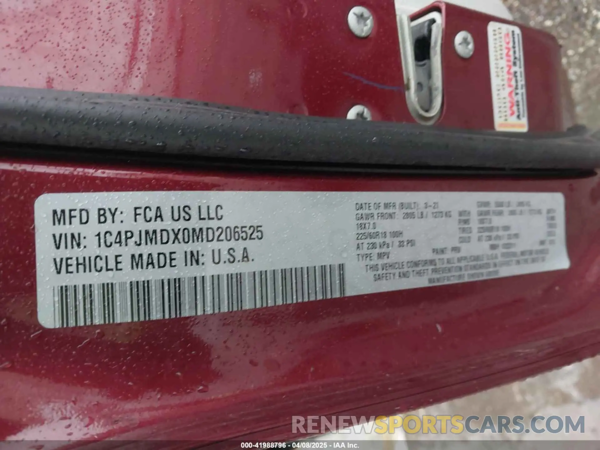 9 Photograph of a damaged car 1C4PJMDX0MD206525 JEEP CHEROKEE 2021