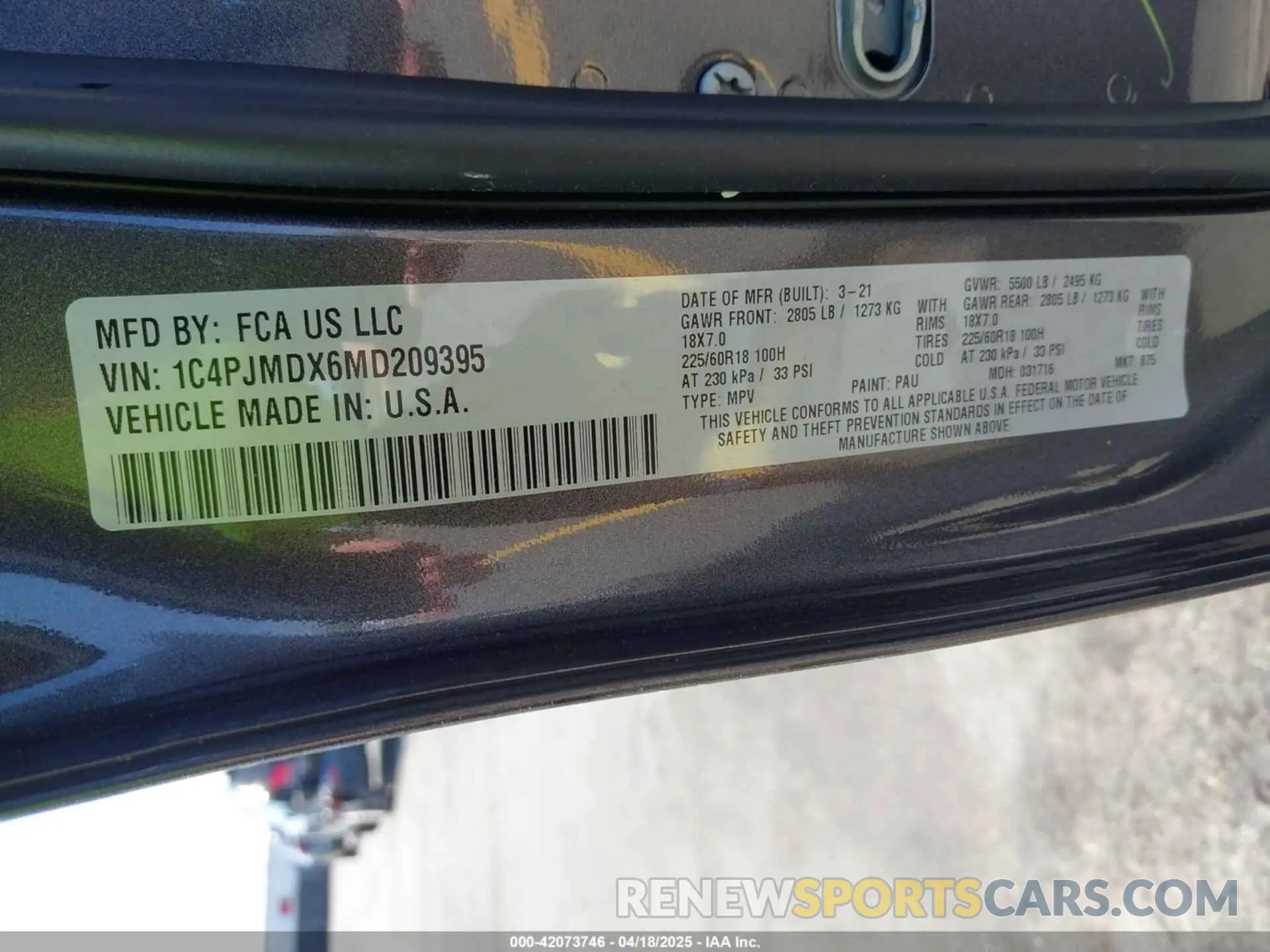 9 Photograph of a damaged car 1C4PJMDX6MD209395 JEEP CHEROKEE 2021
