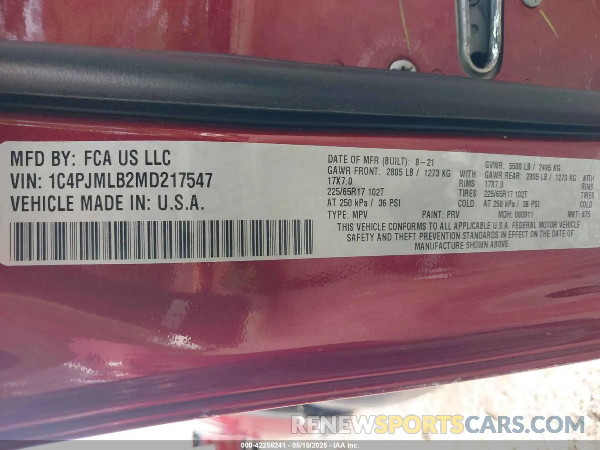 9 Photograph of a damaged car 1C4PJMLB2MD217547 JEEP CHEROKEE 2021
